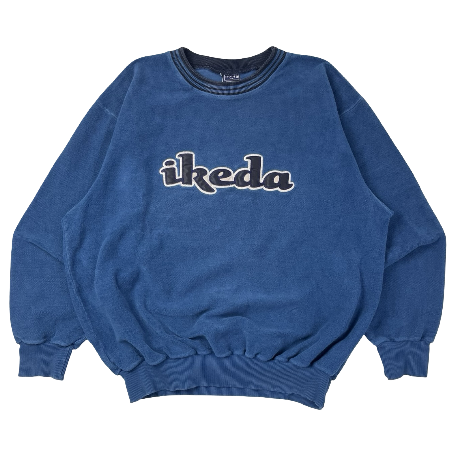 Vintage Ikeda Spellout Terry Crewneck Blue