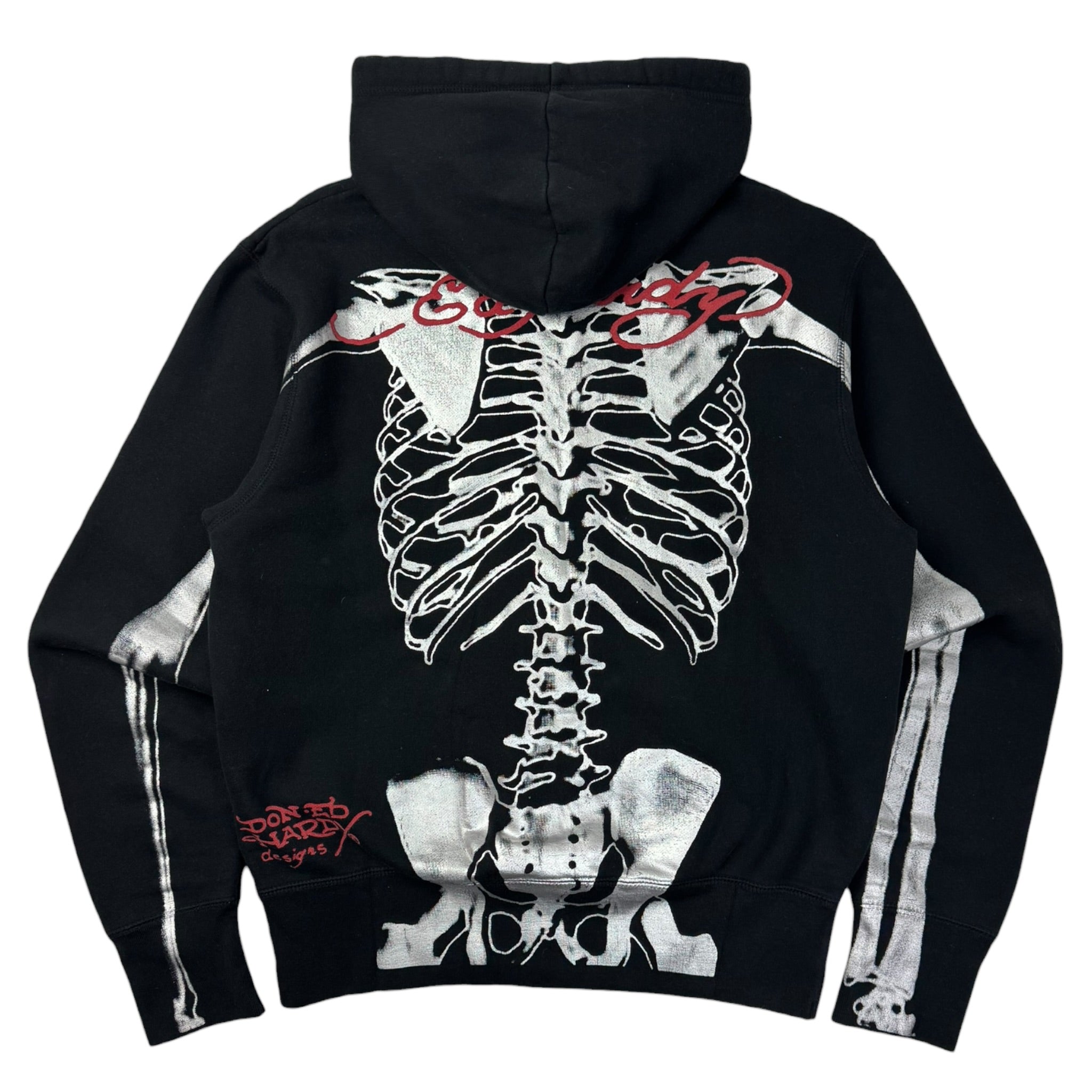 Vintage Ed Hardy Skeleton Body Zip Up Hoodie