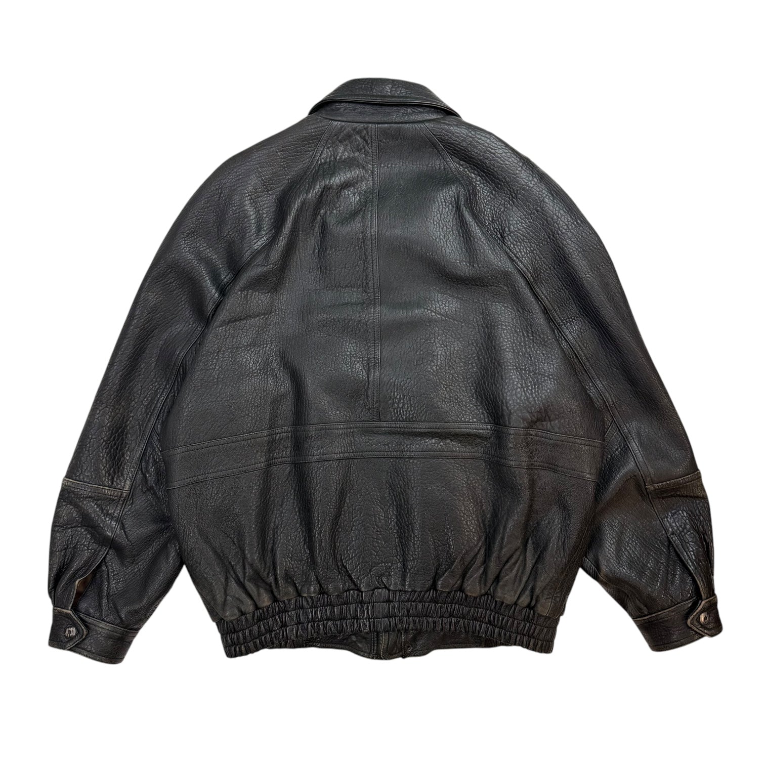 Vintage LJ Leather Bomber Jacket Black