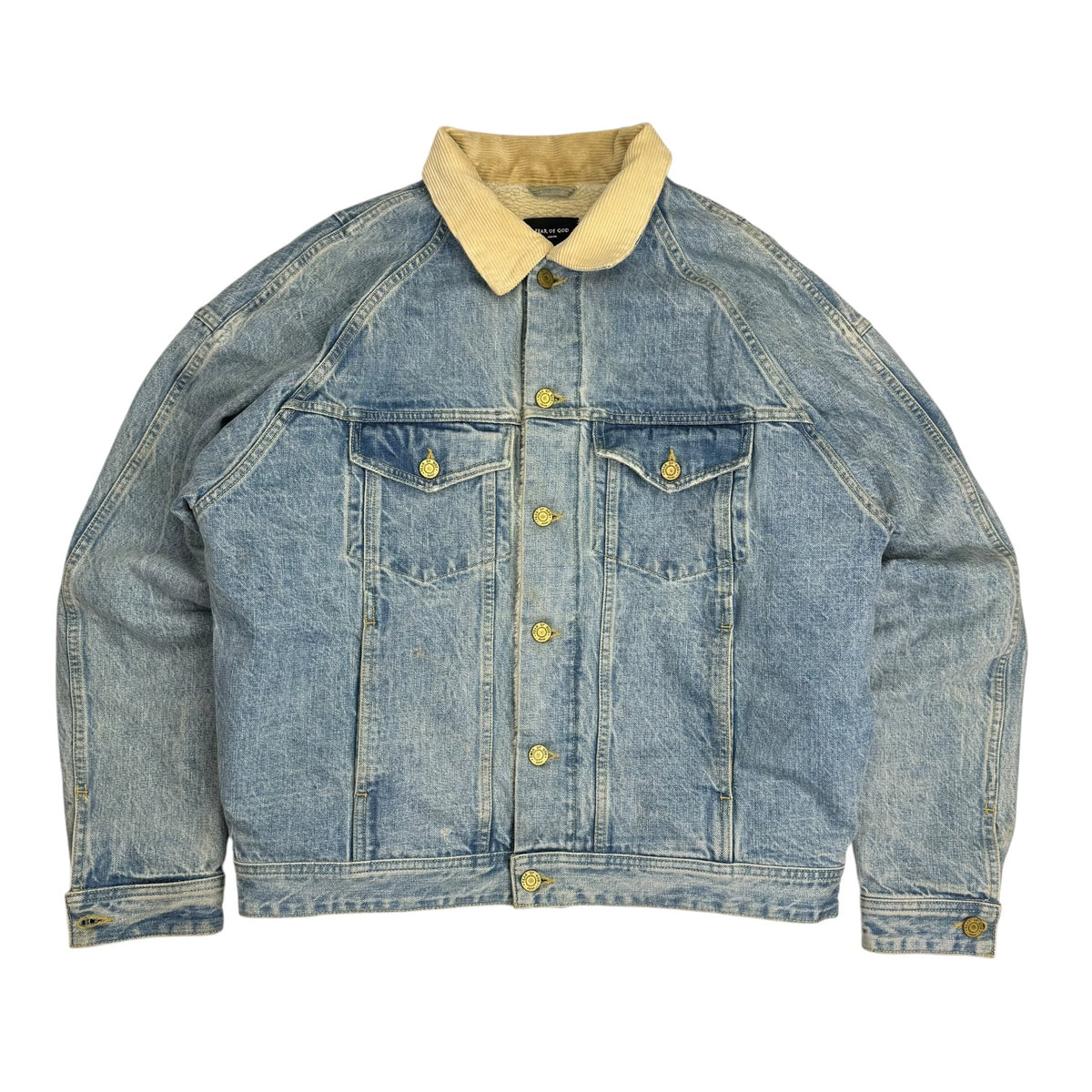 Fear Of God Fifth Collection Selvedge Denim Alpaca Trucker Jacket