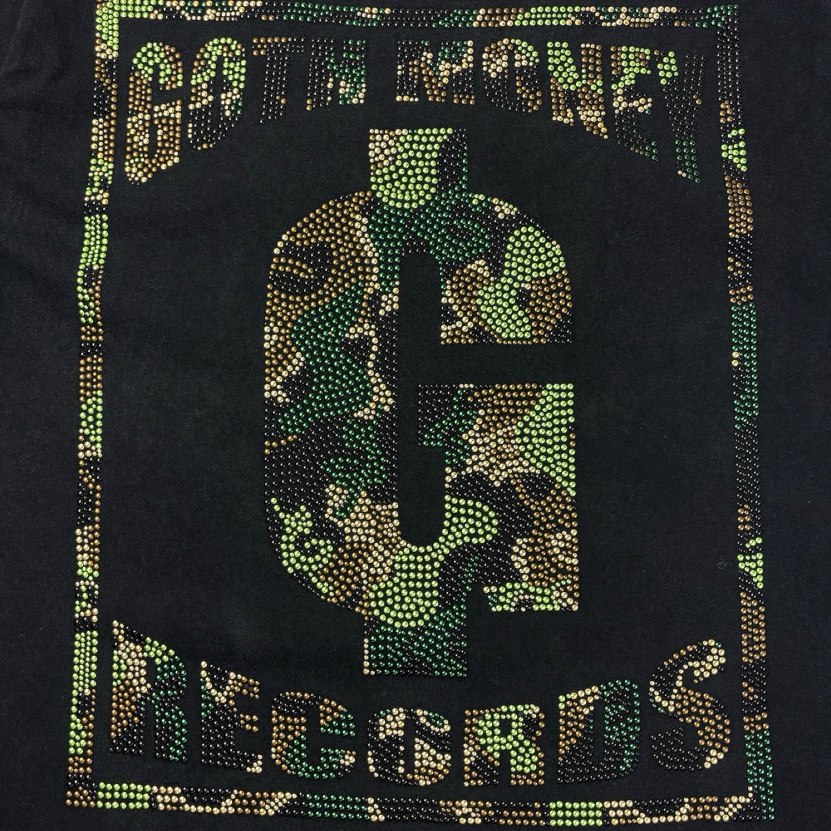 Goth Money Records Camo Rhinestone T-Shirt