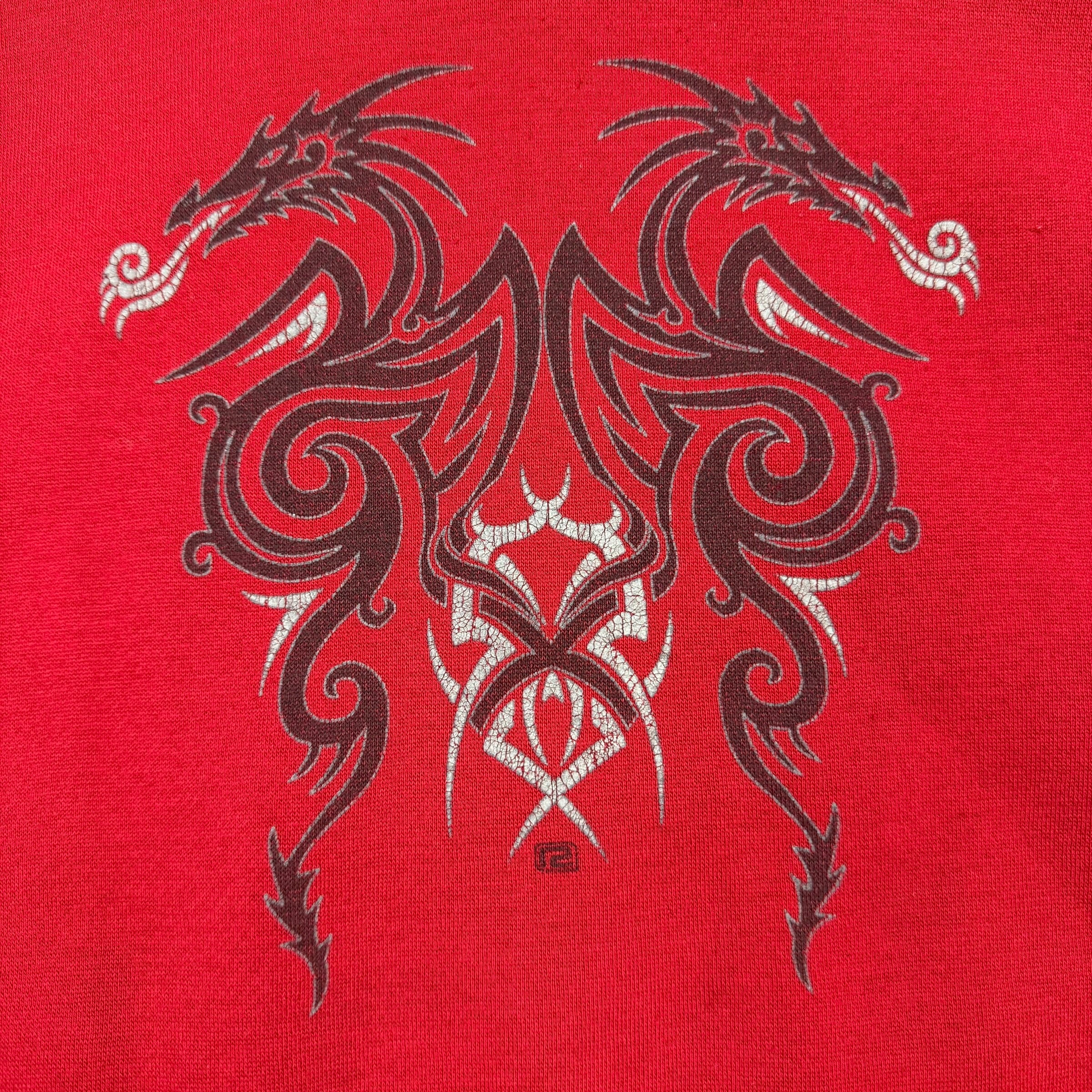 Vintage Tribal Print Hoodie Red