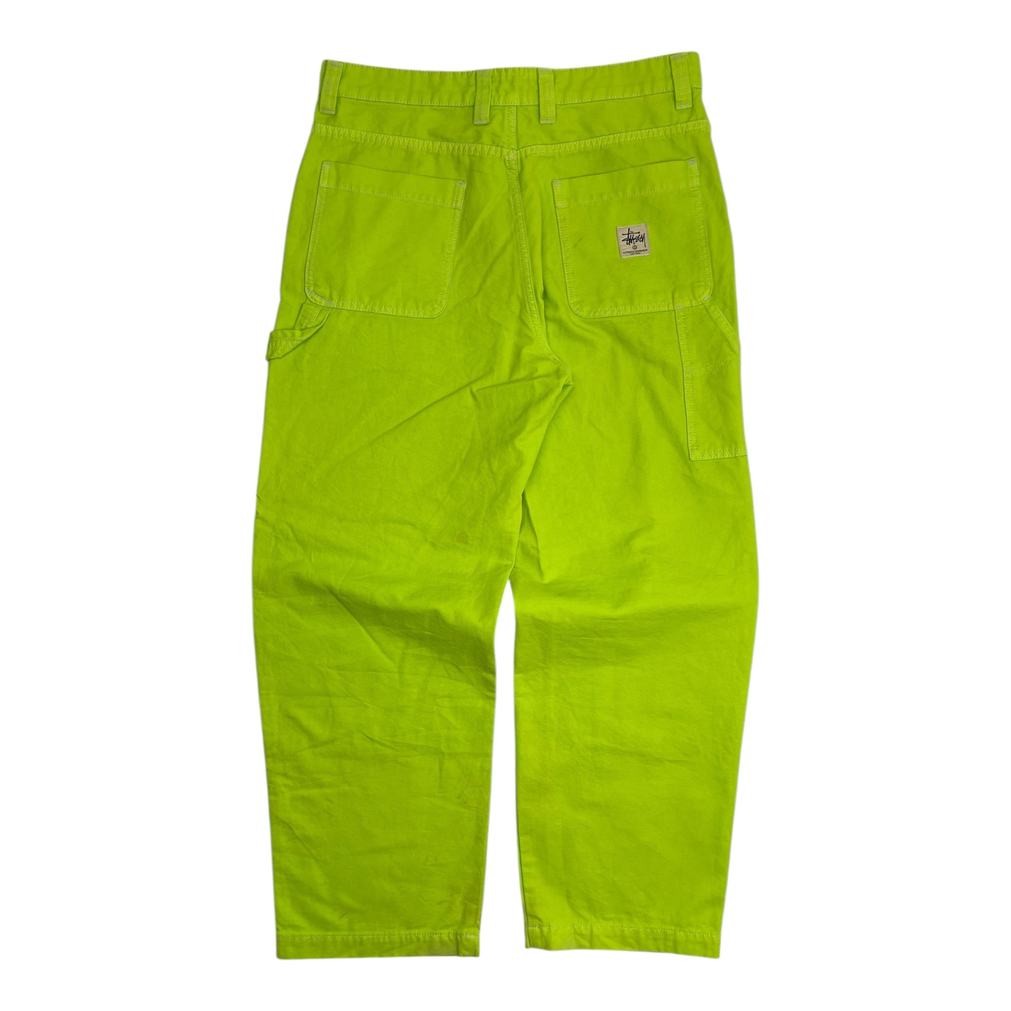 Stussy Dyed Canvas Work Pants Lime Highlighter