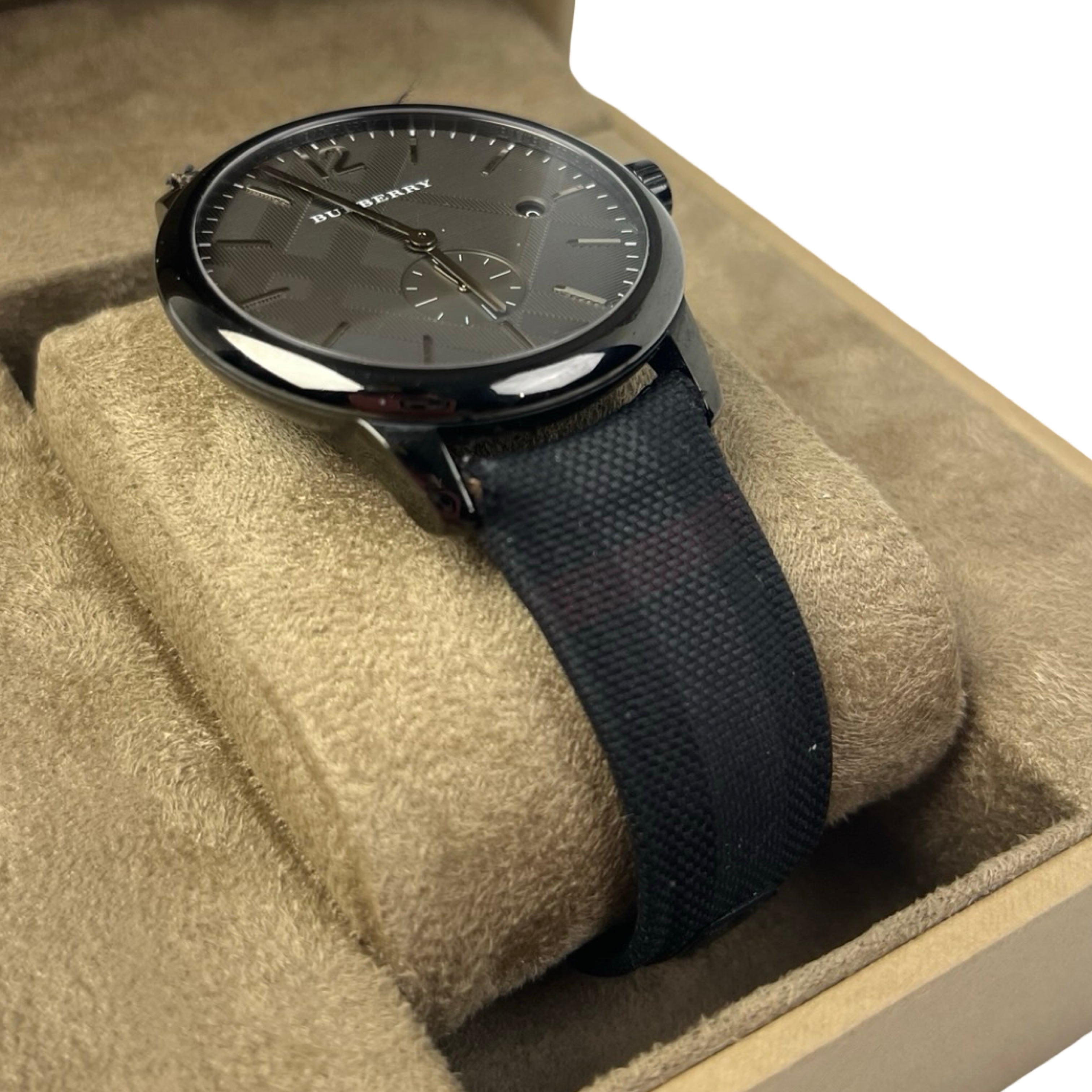 Burberry Classic Round Horseferry Black Dial Watch
