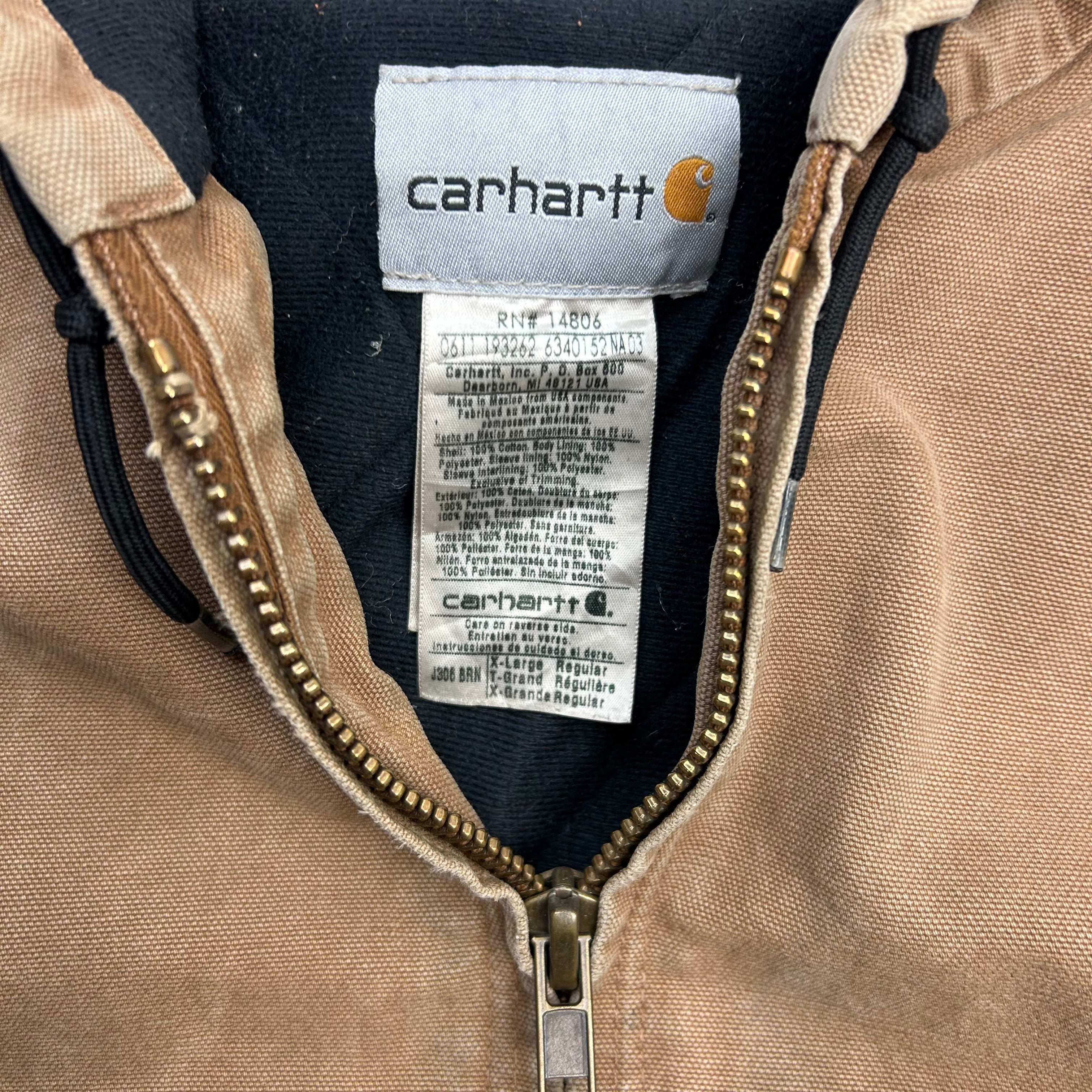 Carhartt J306 Hooded Active Jacket Faded Brown