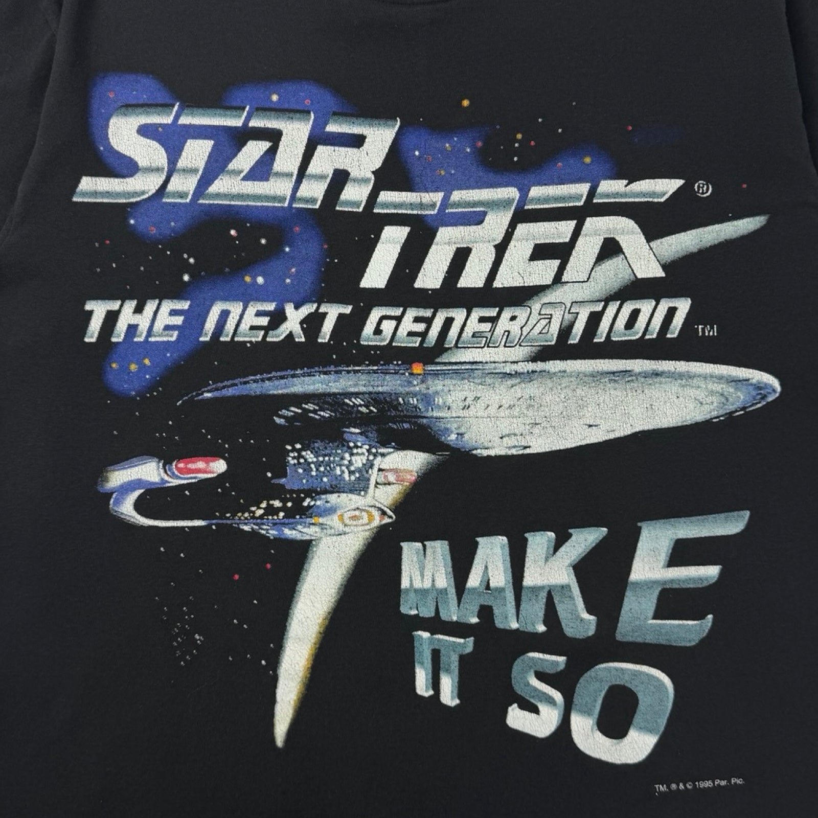 1995 Star Trek The Next Generation T-Shirt Black