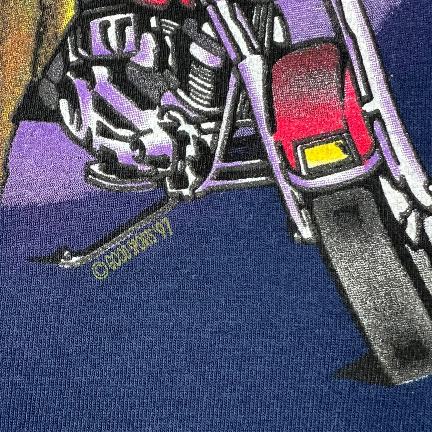 Vintage 1997 Sturgis 57th Anniversary Buffalo Skull T-Shirt Navy
