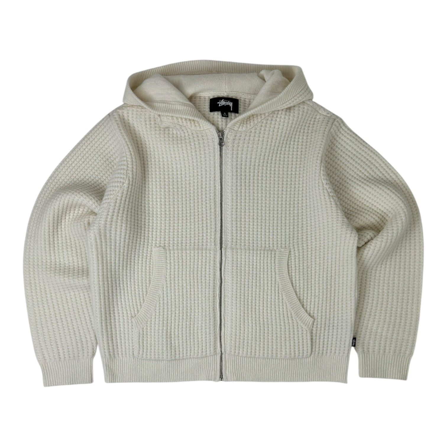 Stussy Cashmere Zip Up Hoodie White
