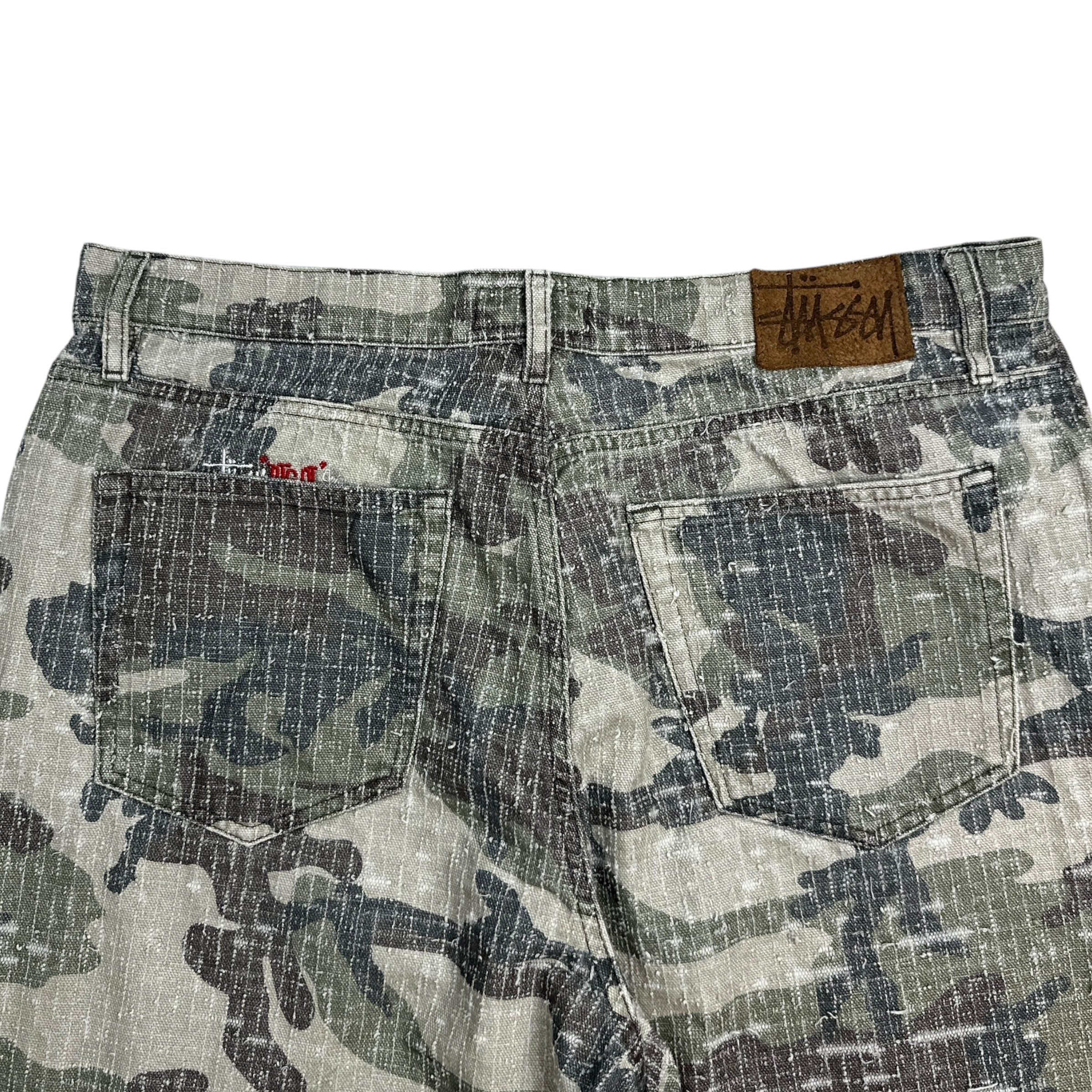Stussy Needlepunch Big Ol’ Jeans Woodland Camo