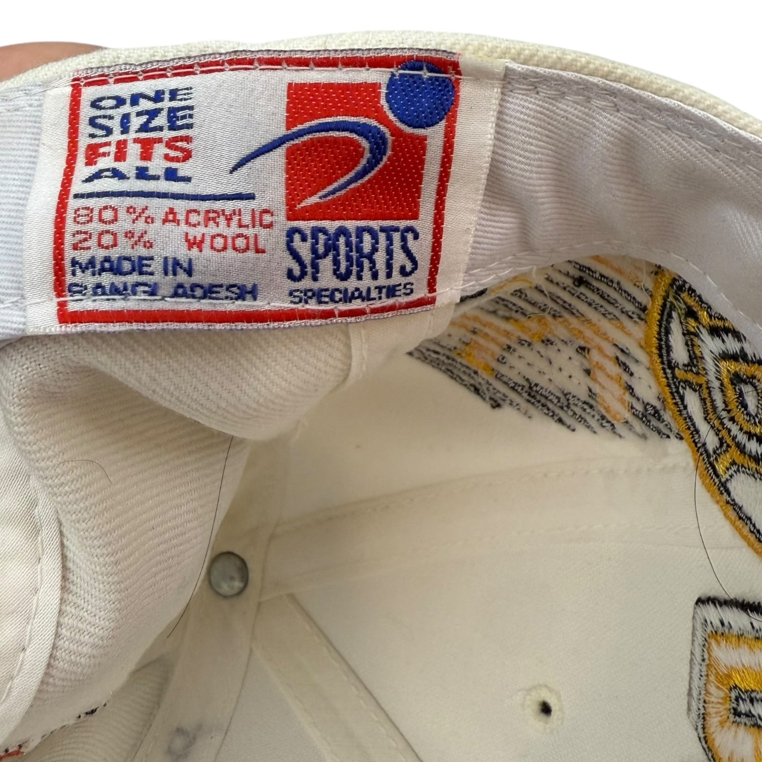 Vintage Sport Specialties Boston Bruins Laser SnapBack Hat White/Black