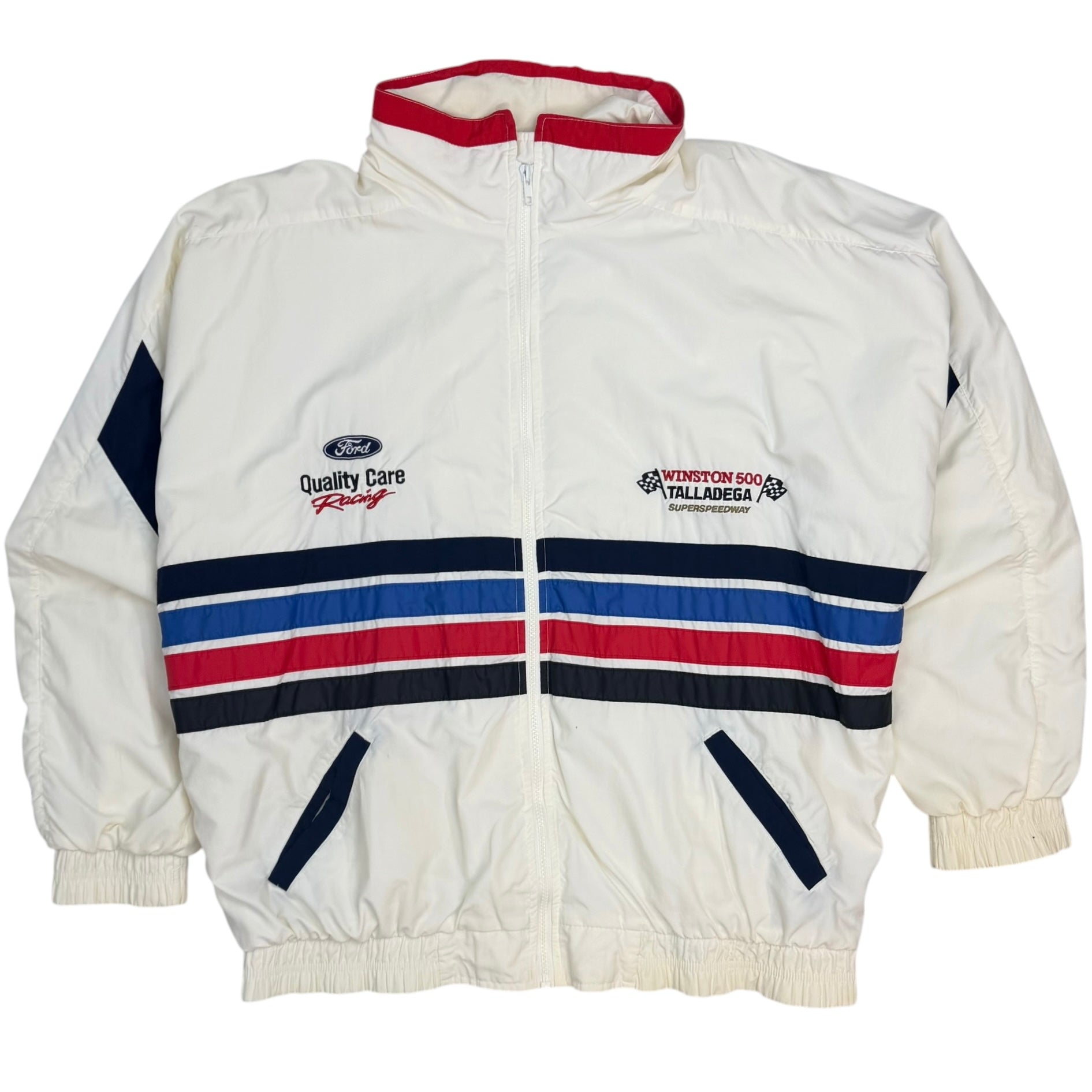 Vintage Ford Quality Care Wingston 500 Racing Jacket White