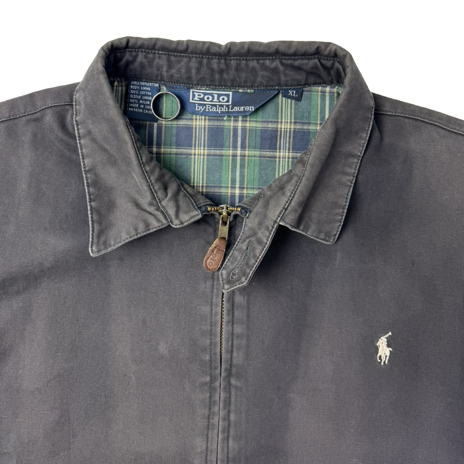 Vintage Polo Ralph Lauren Lined Harrington Jacket Faded Black