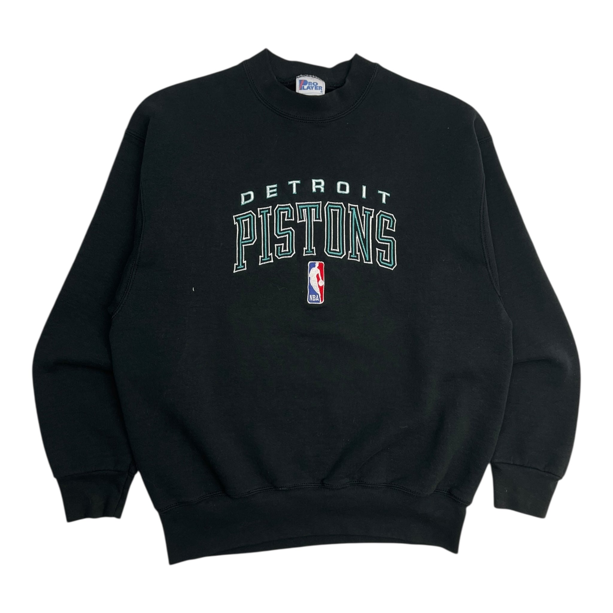 Vintage Detroit Pistons Pro Player Crewneck Sweatshirt Black