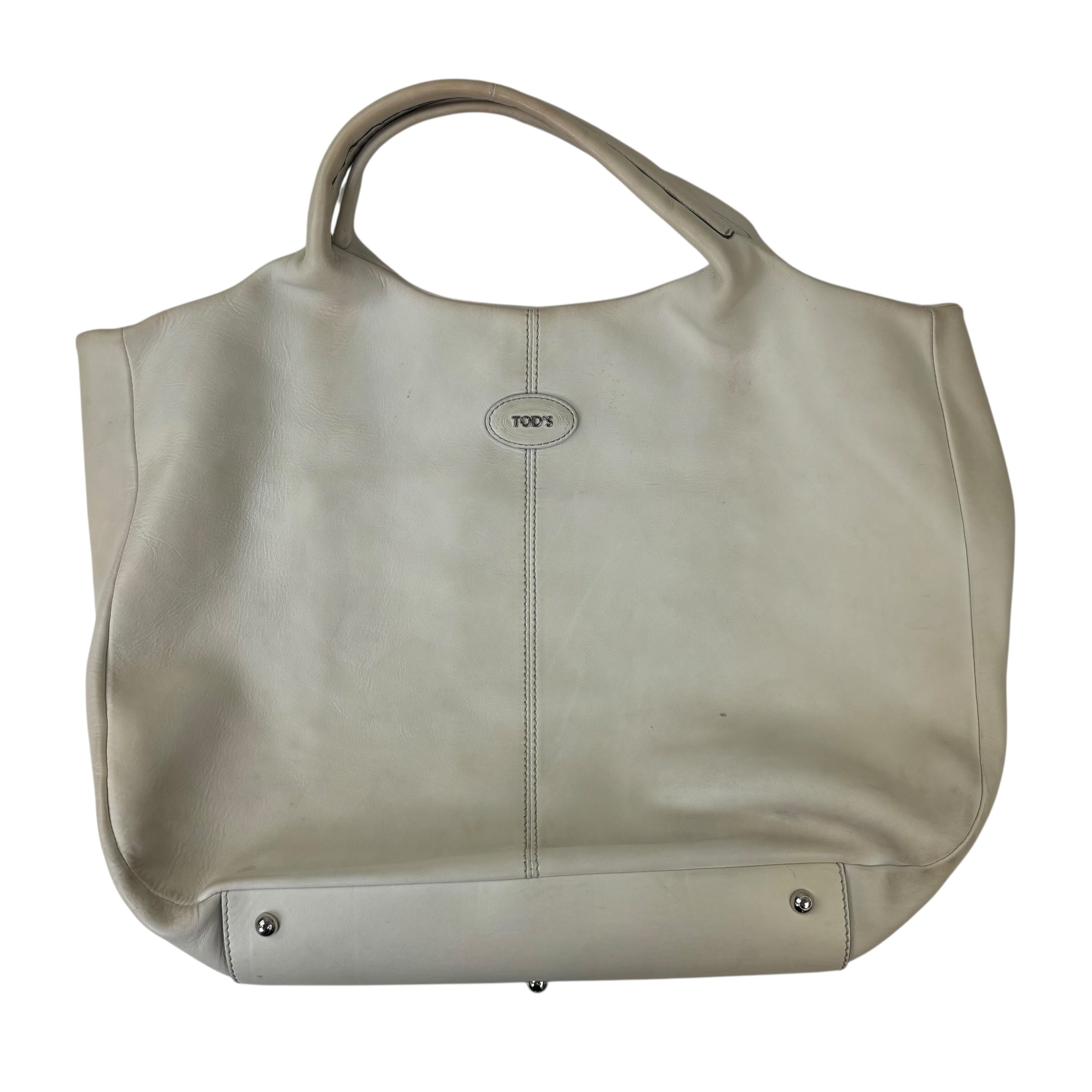 Tod’s Leather Shopping Tote White