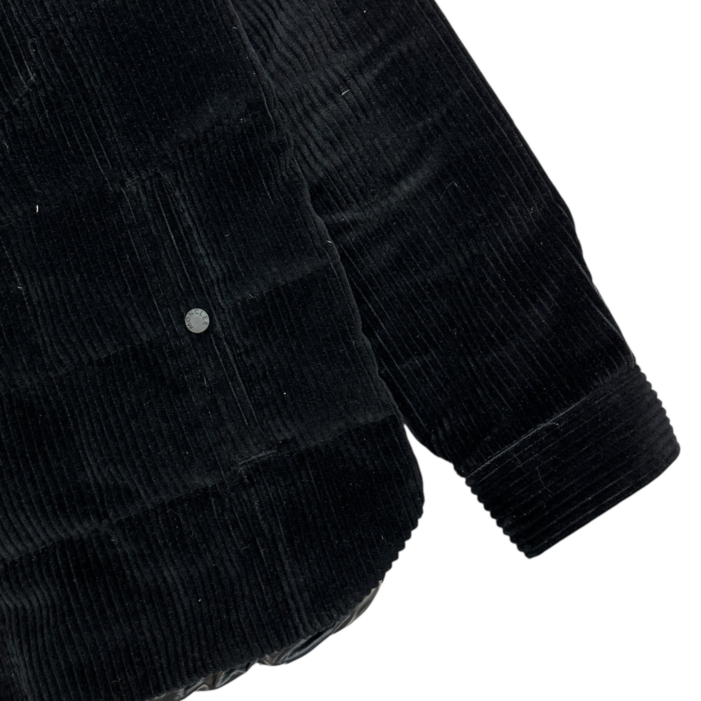 Moncler Grenoble Gelt Down Shirt Jacket Black Stretch Corduroy
