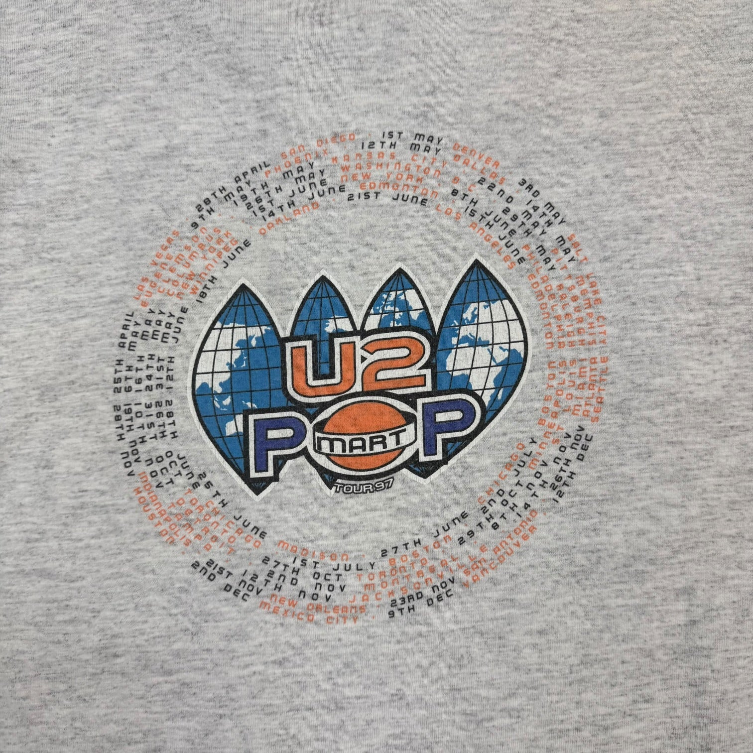 1997 U2 Pop Mart Tour Tee Grey