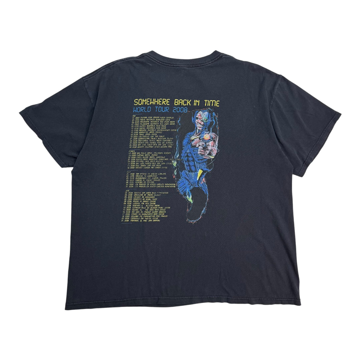 2008 Iron Maiden Somewhere Back In Time Tour Tee Black