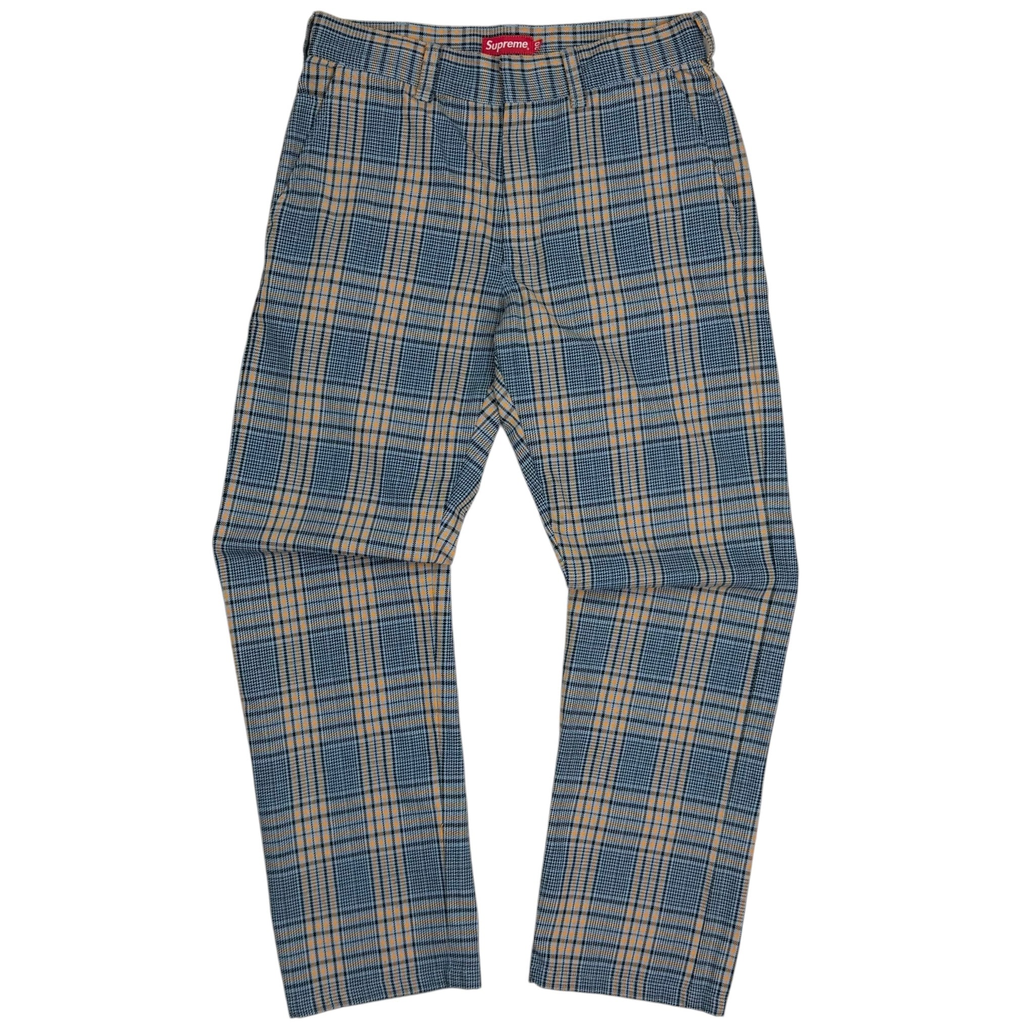 Supreme Plaid Work Pant Blue
