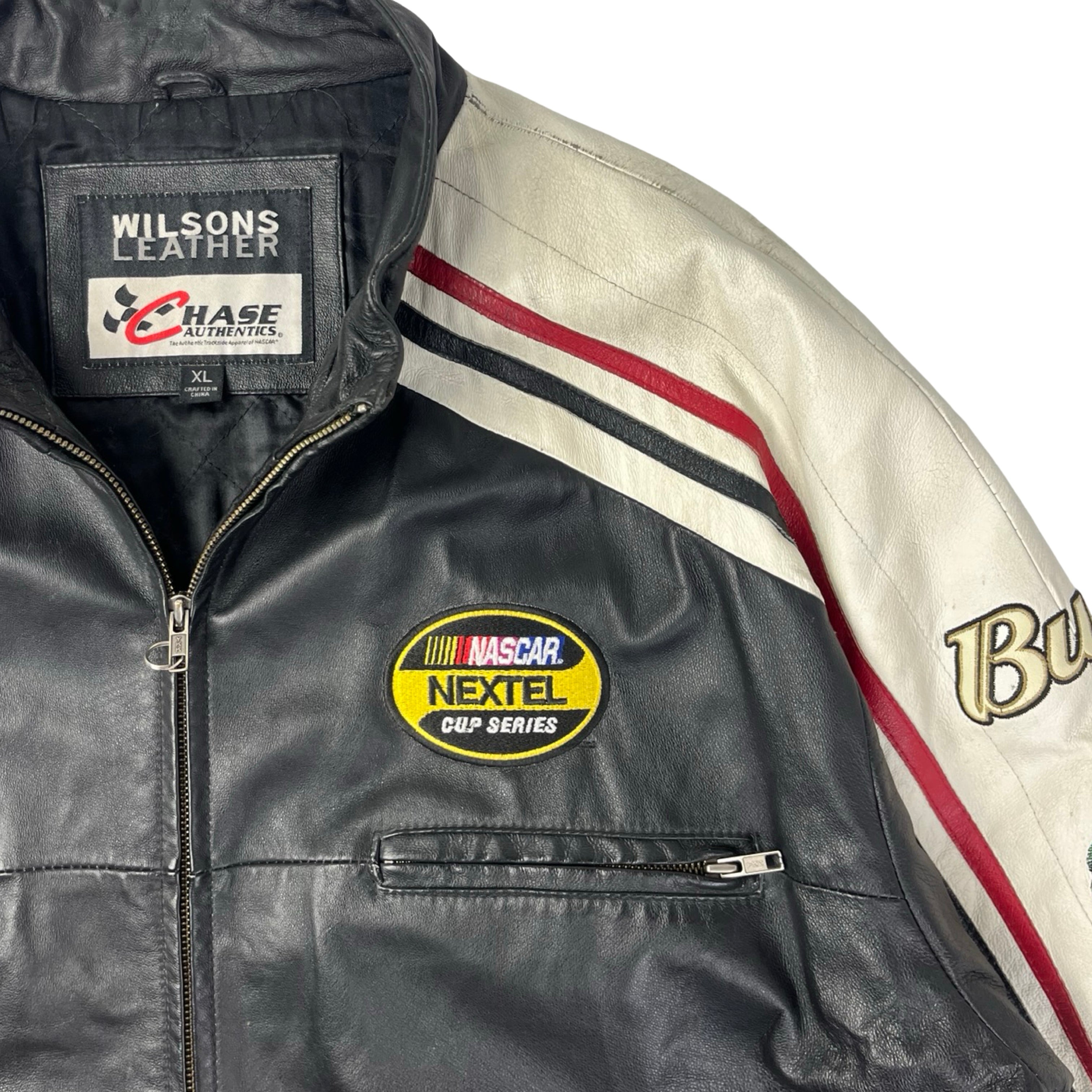 Vintage Chase Authentics Dale Earnhardt Budweiser Leather Nascar Jacket