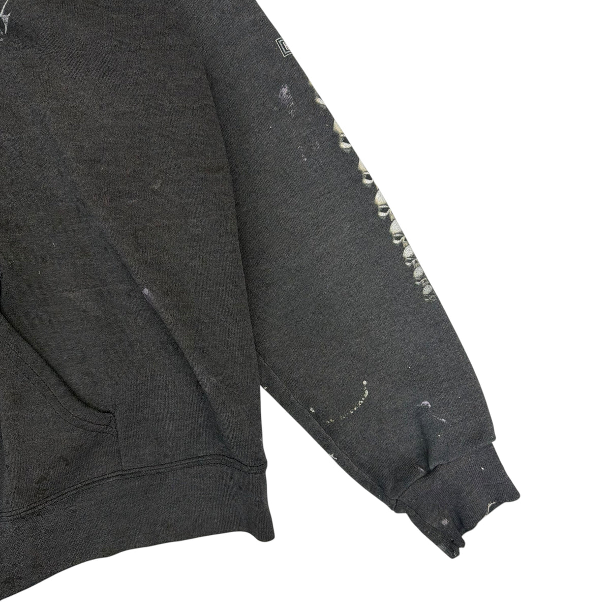 2003 Harley Davidson Paint Splatter Skull Vancouver Zip Up Faded Grey