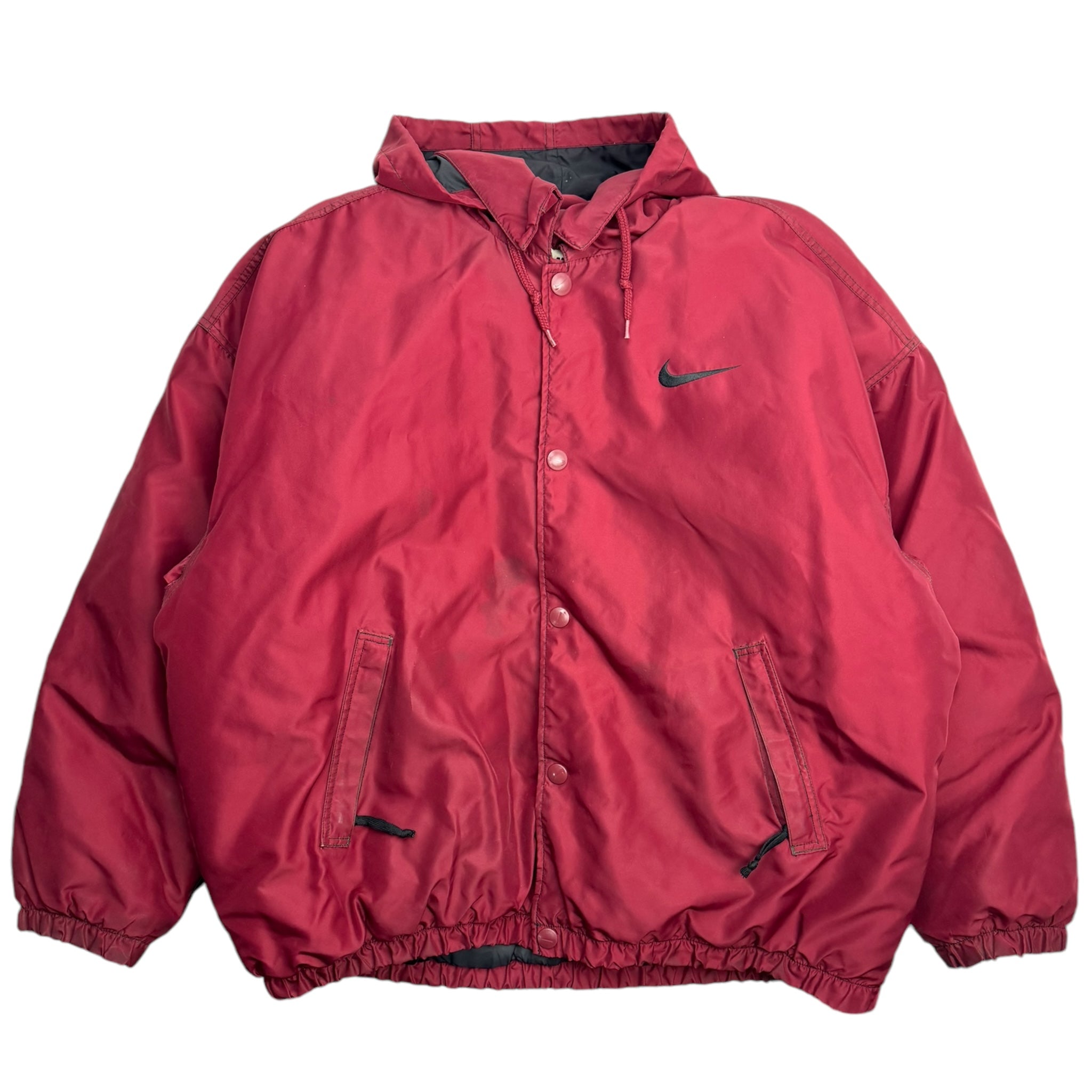 Vintage Nike Hooded Insulated Jacket Maroon