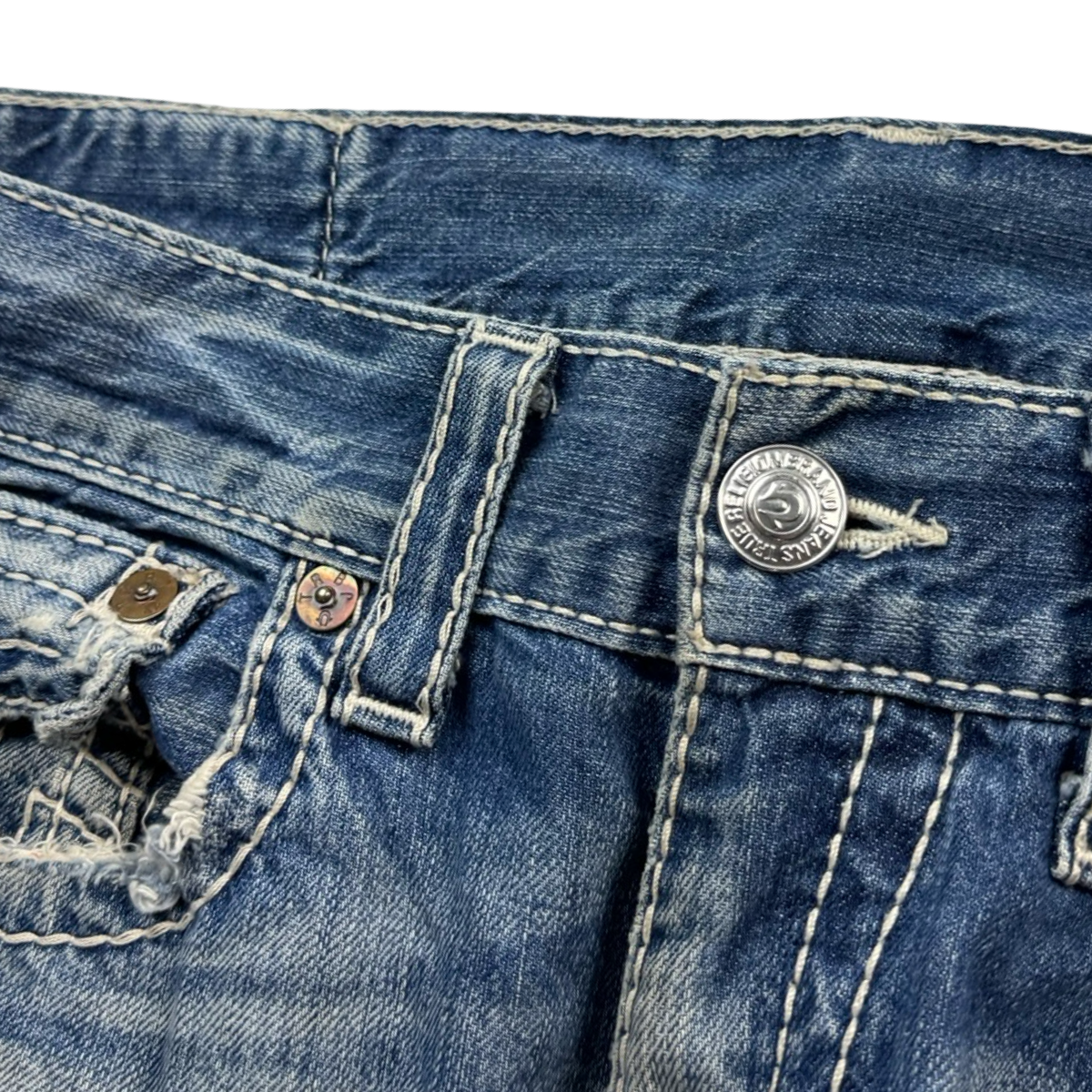Y2K True Religion Straight Cut Denim Bottoms Light Wash