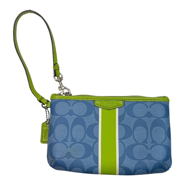 (W) Vintage Coach Signature C Monogram Wallet Blue/Green