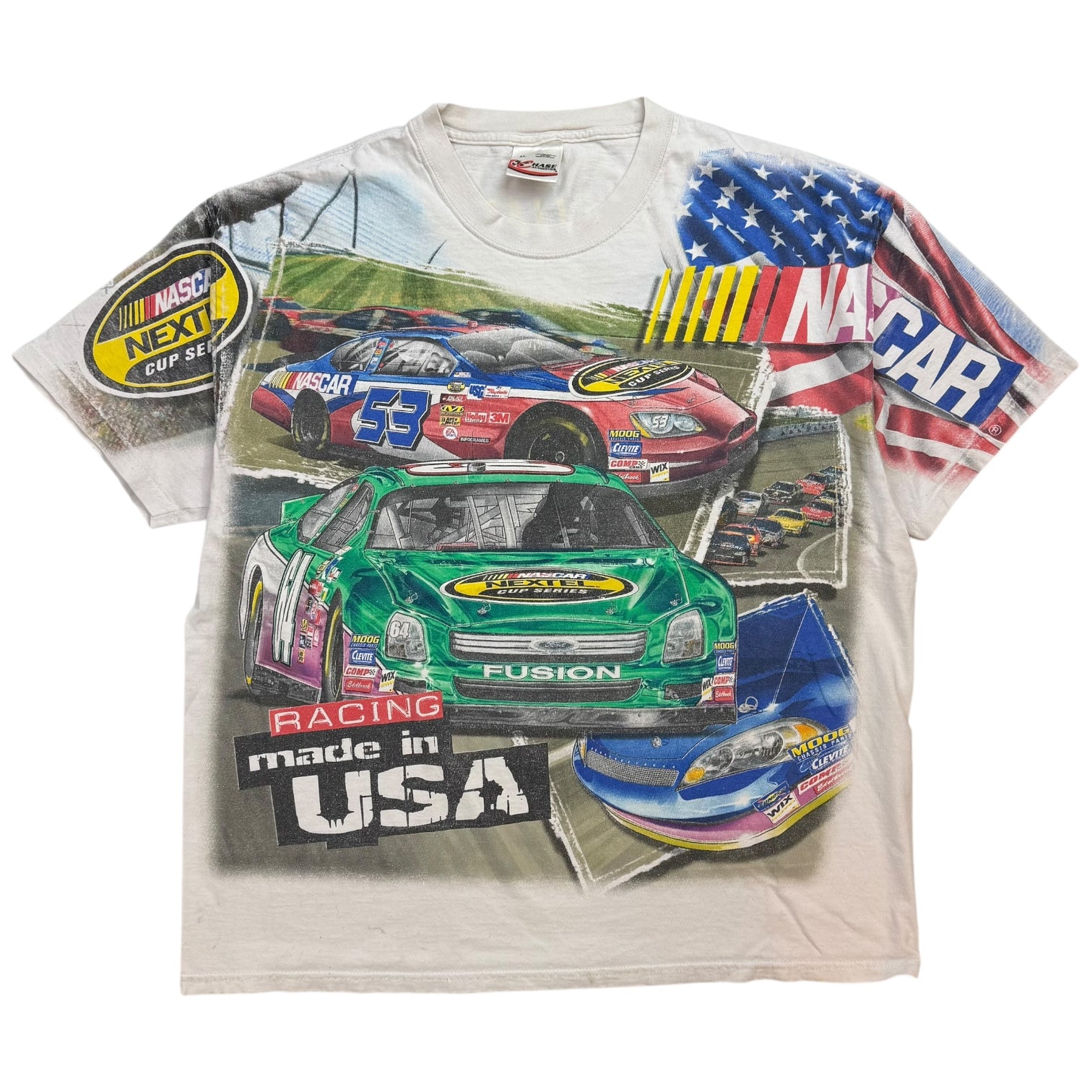 Vintage NASCAR Cup Series AOP Tee White