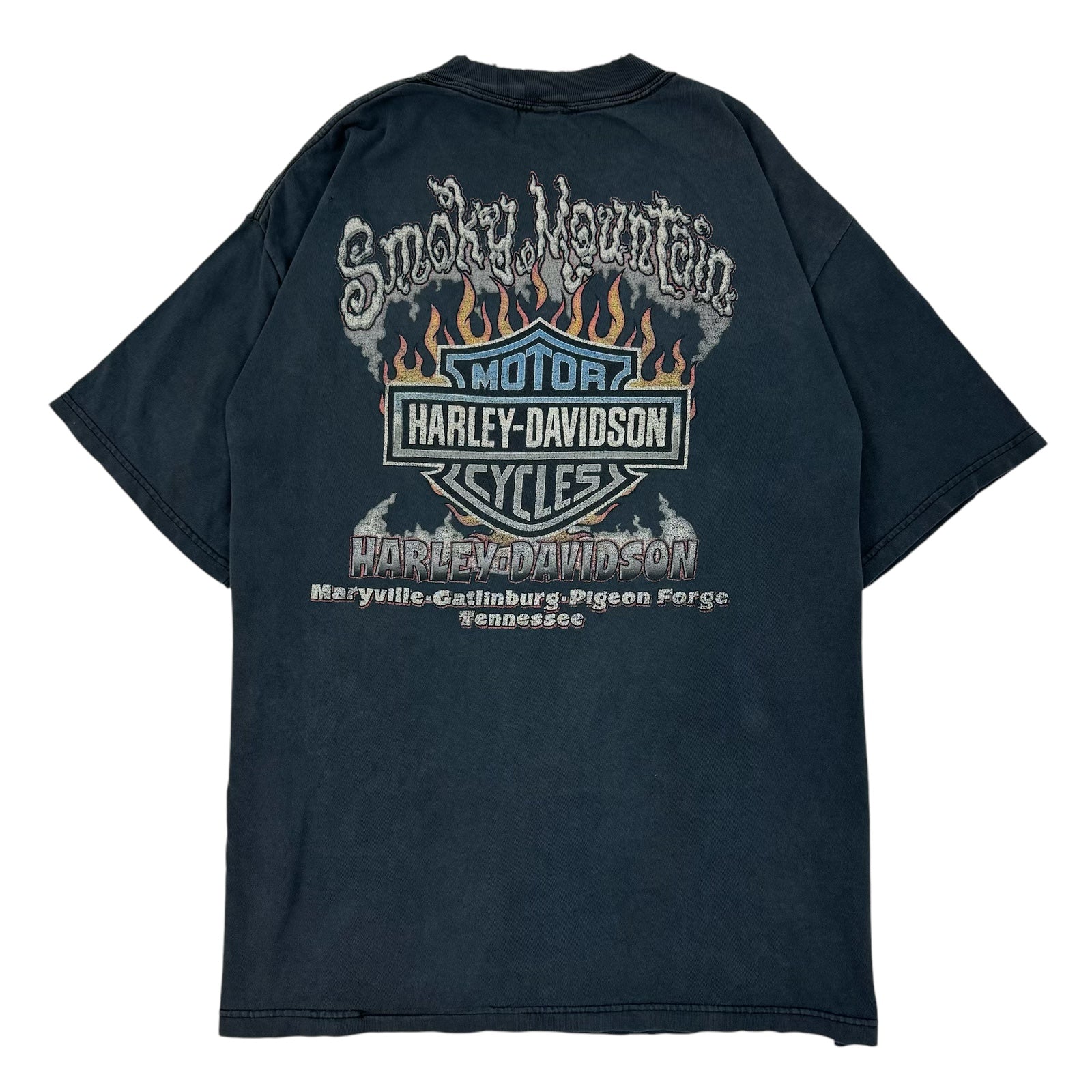 Vintage Smoky Mountain Harley Davidson Pocket T-Shirt Black