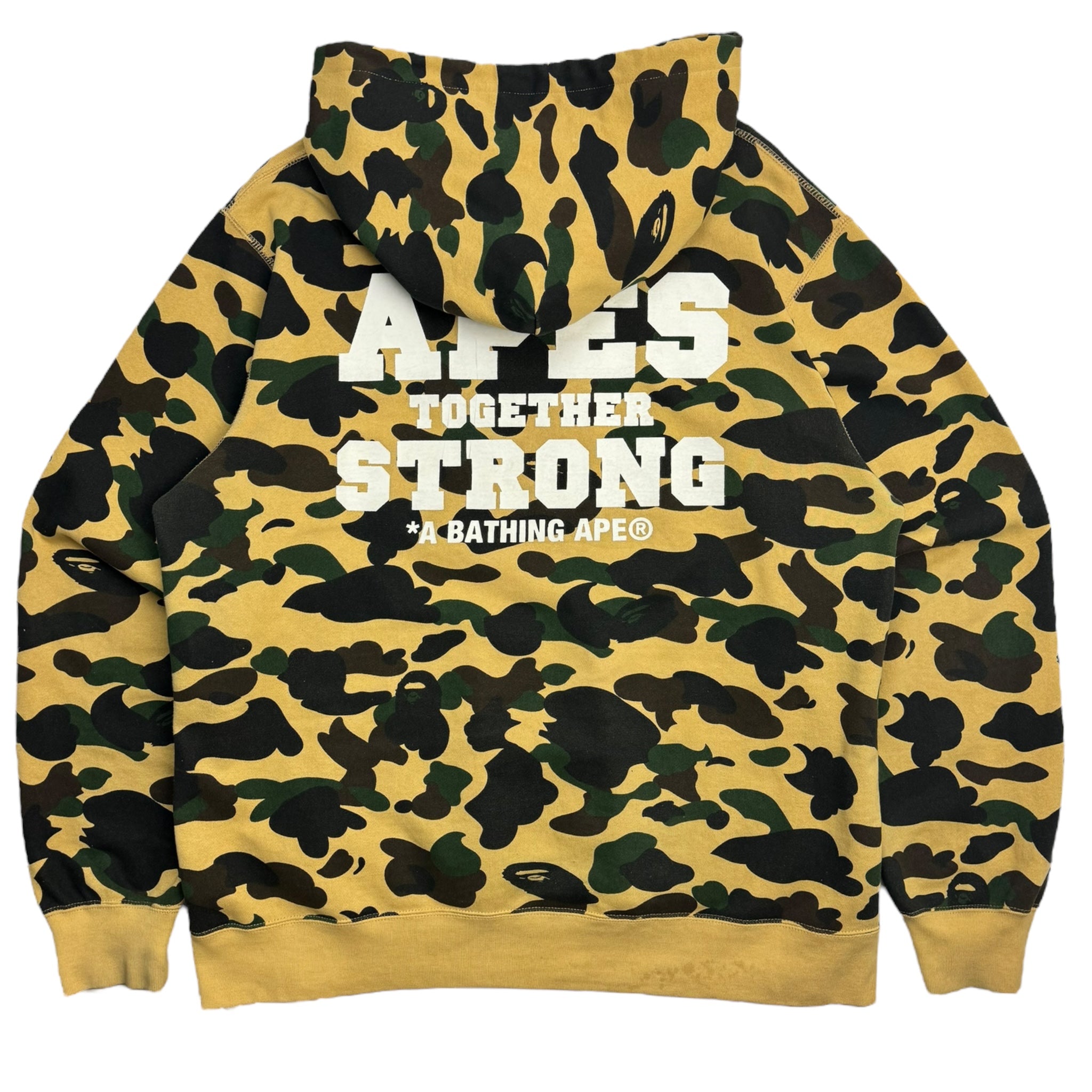 BAPE 1st Camo College Pullover Hoodie Yellow