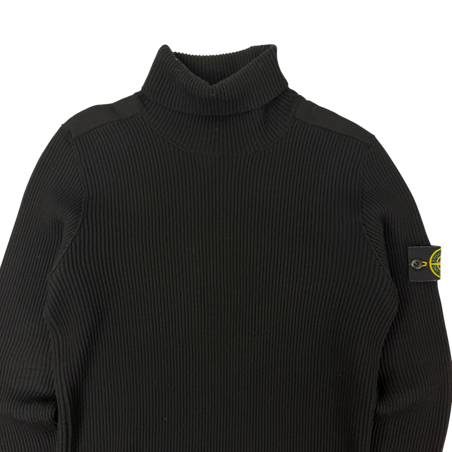 Stone Island Full Rib Wool Turtleneck Sweater Black