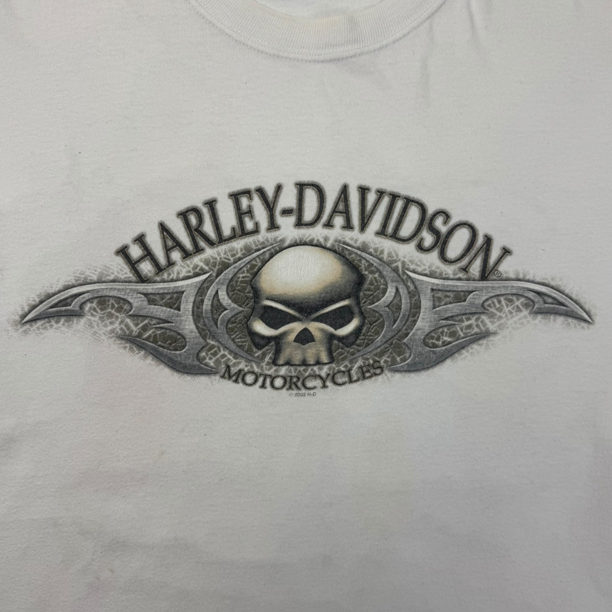 2003 Harley Davidson Skull Stack Longsleeve Cyber T-Shirt