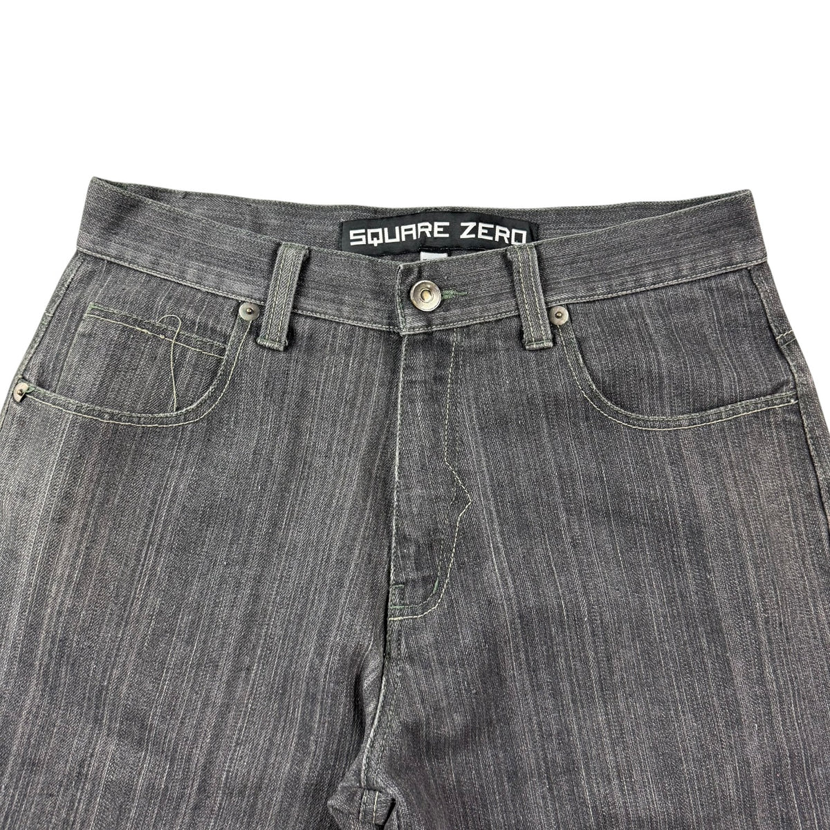 Vintage Square Zero Pattern Pocket Pants Grey