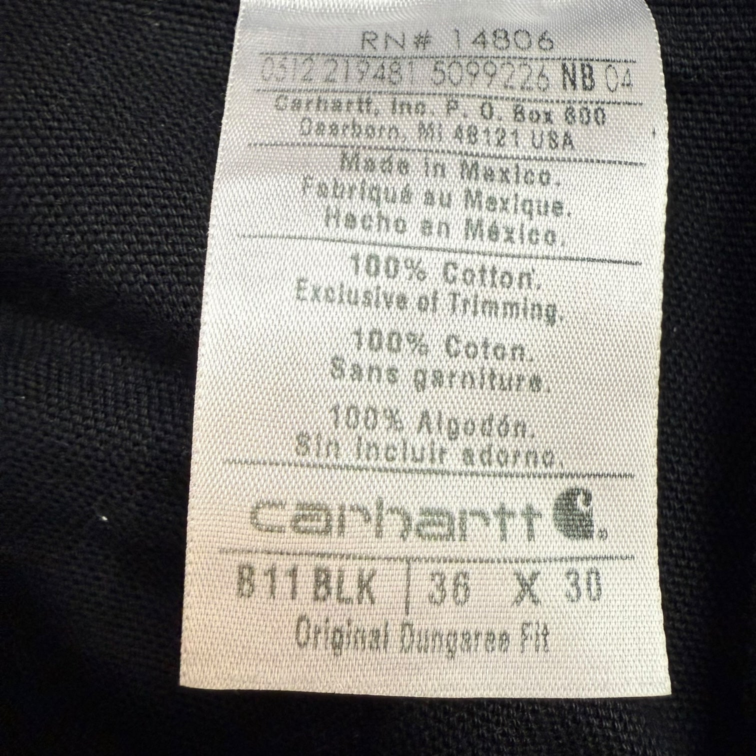 Vintage Carhartt Dungaree Pants Black