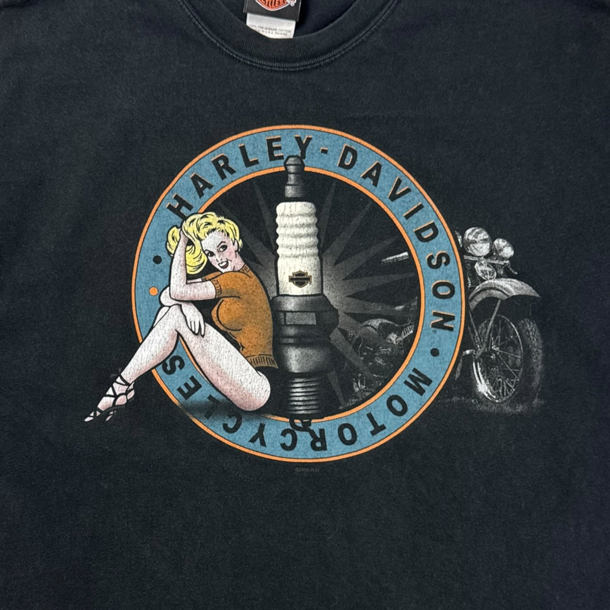 2006 Harley Davidson Spark Plug Babe Montana T-Shirt