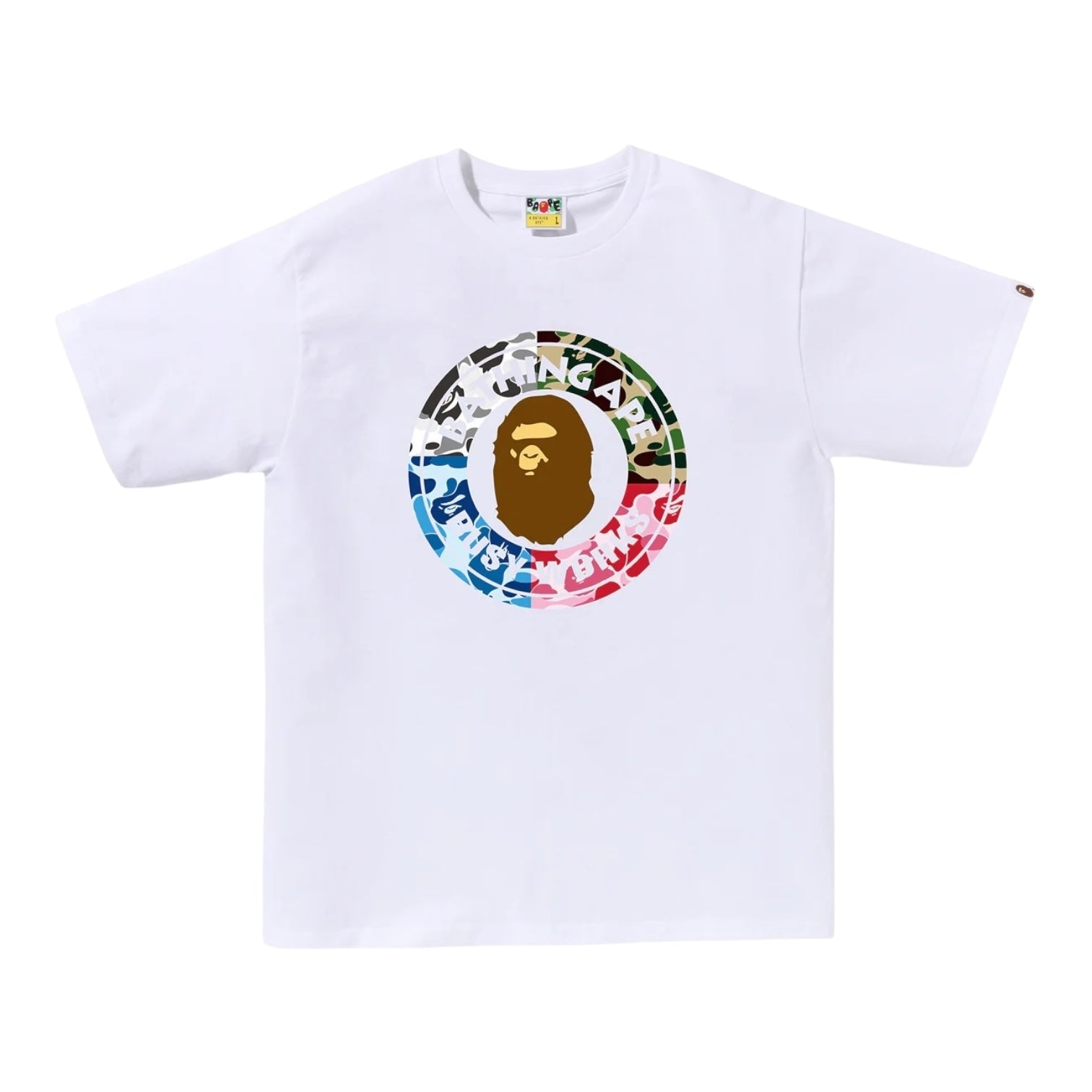 BAPE ABC Camo Crazy Busy Works Tee White