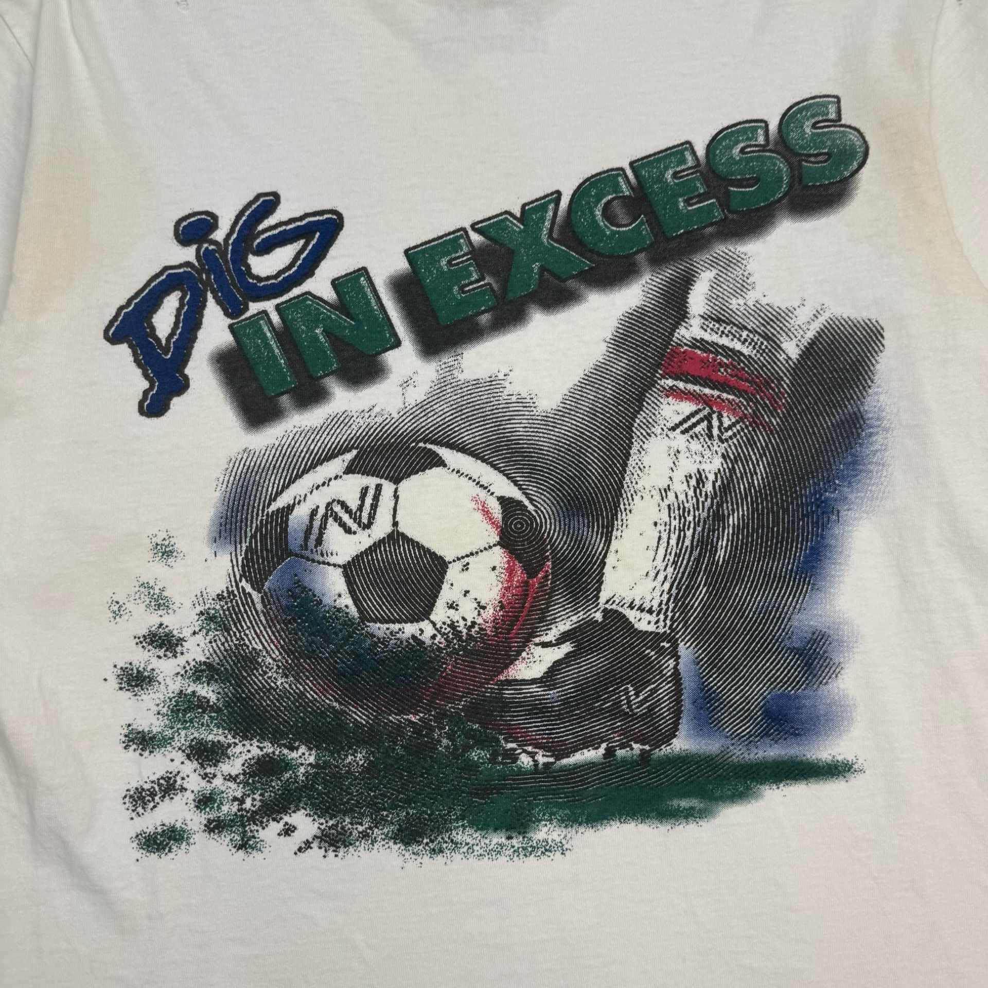 Vintage In Excess ‘Dig In Excess’ Soccer Tee White