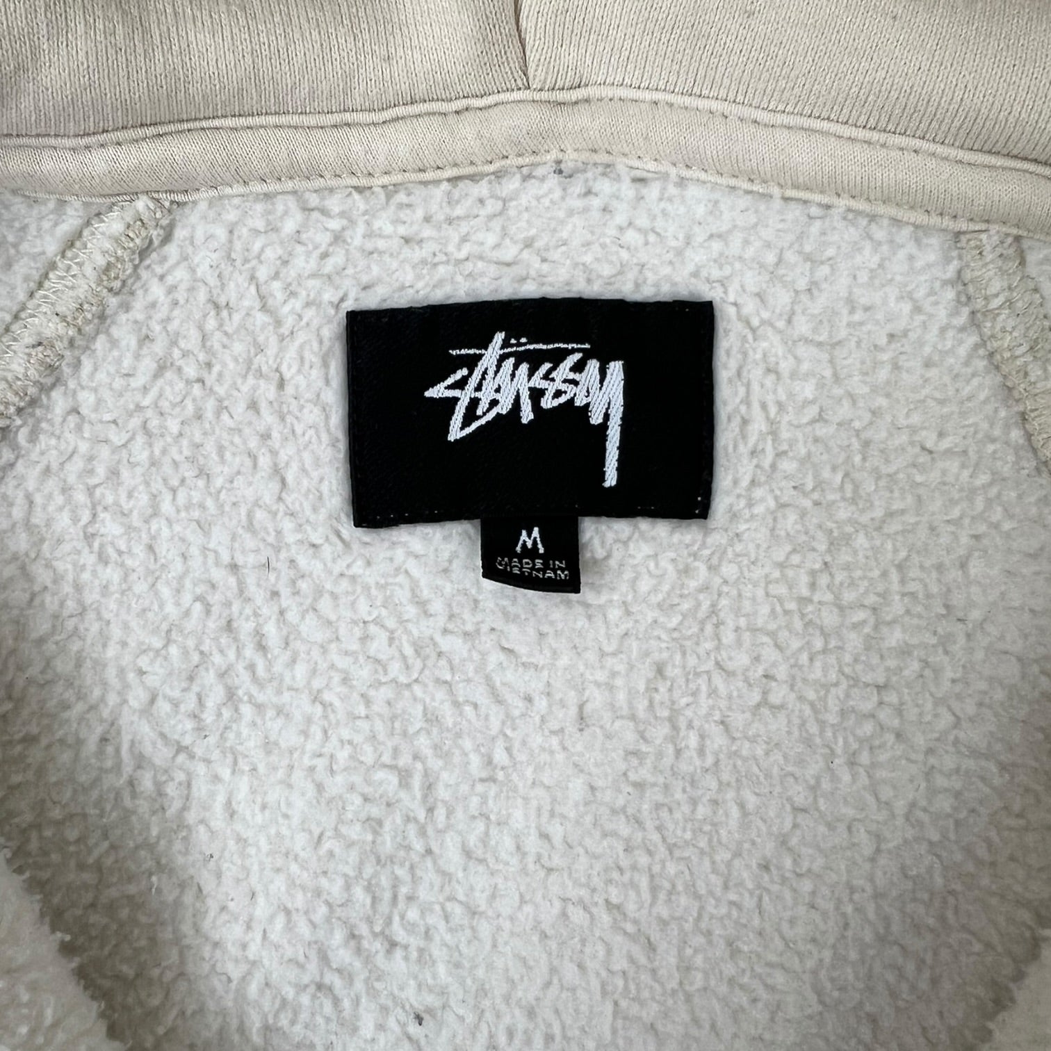Stussy Fleece Raglan Zip Up Hoodie Natural