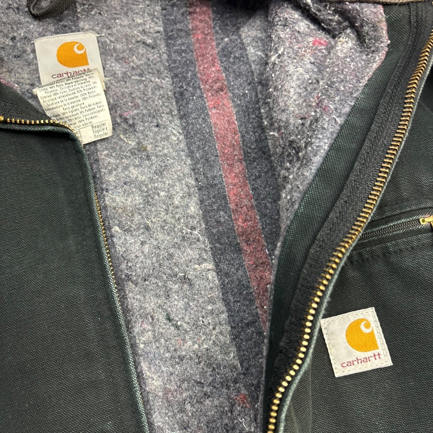 Vintage Carhartt Lined Detroit Jacket Faded Black