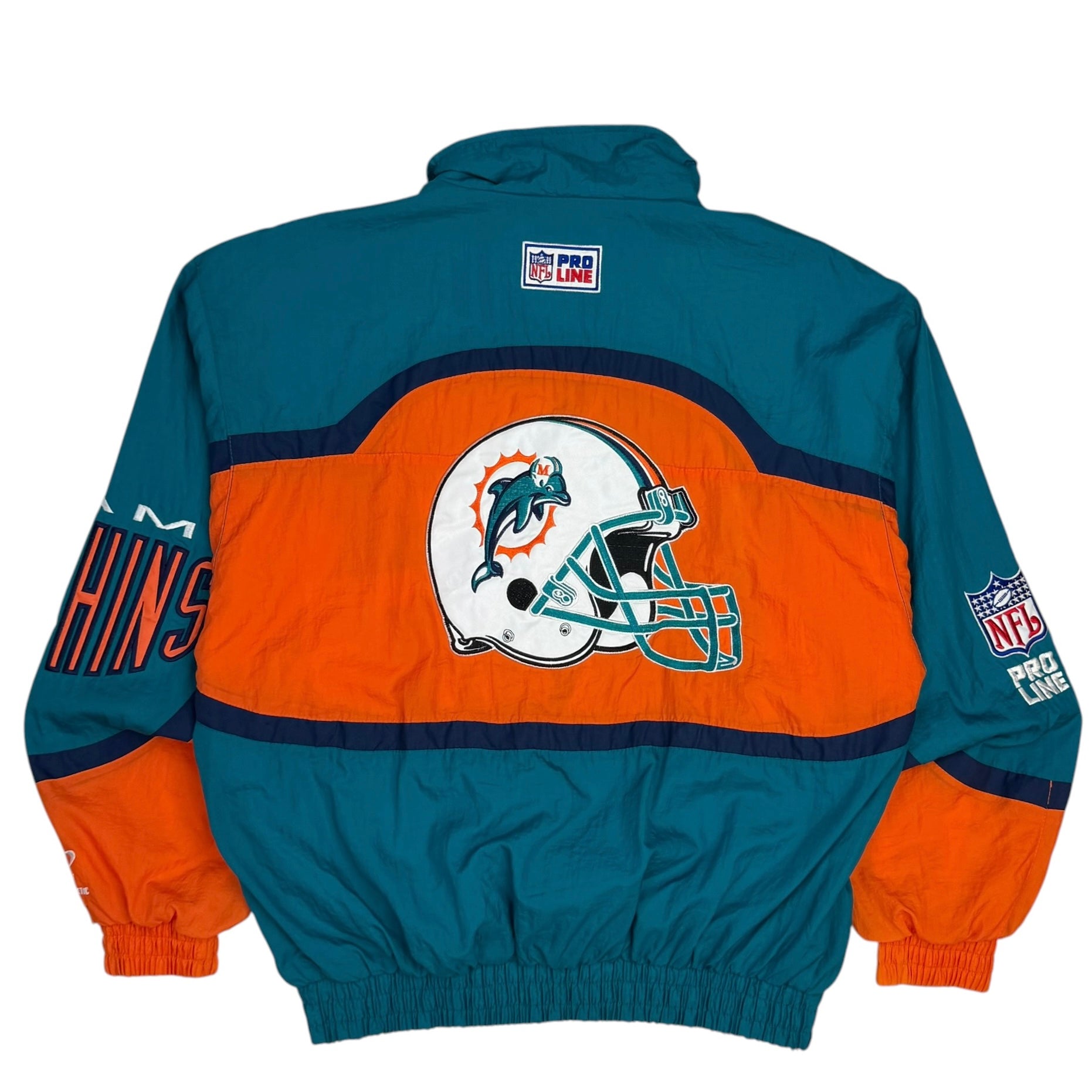 Vintage Miami Dolphins NFL Pro Line Embroidered Windbreaker Teal/Orange