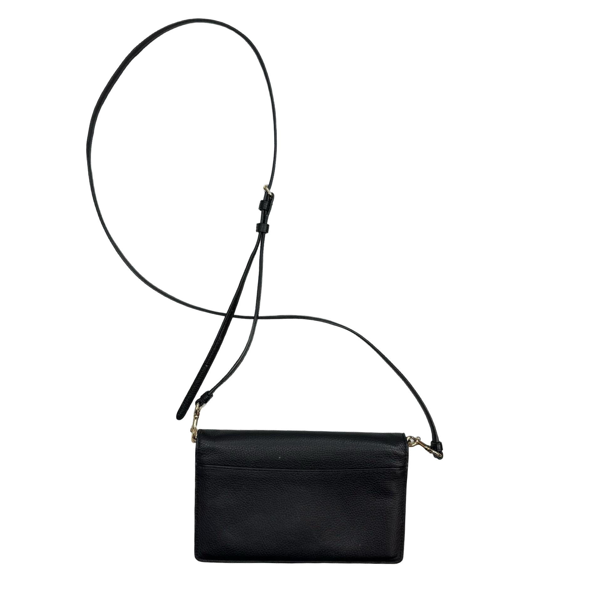(W) Coach Anna Fold Over Crossbody Clutch Black