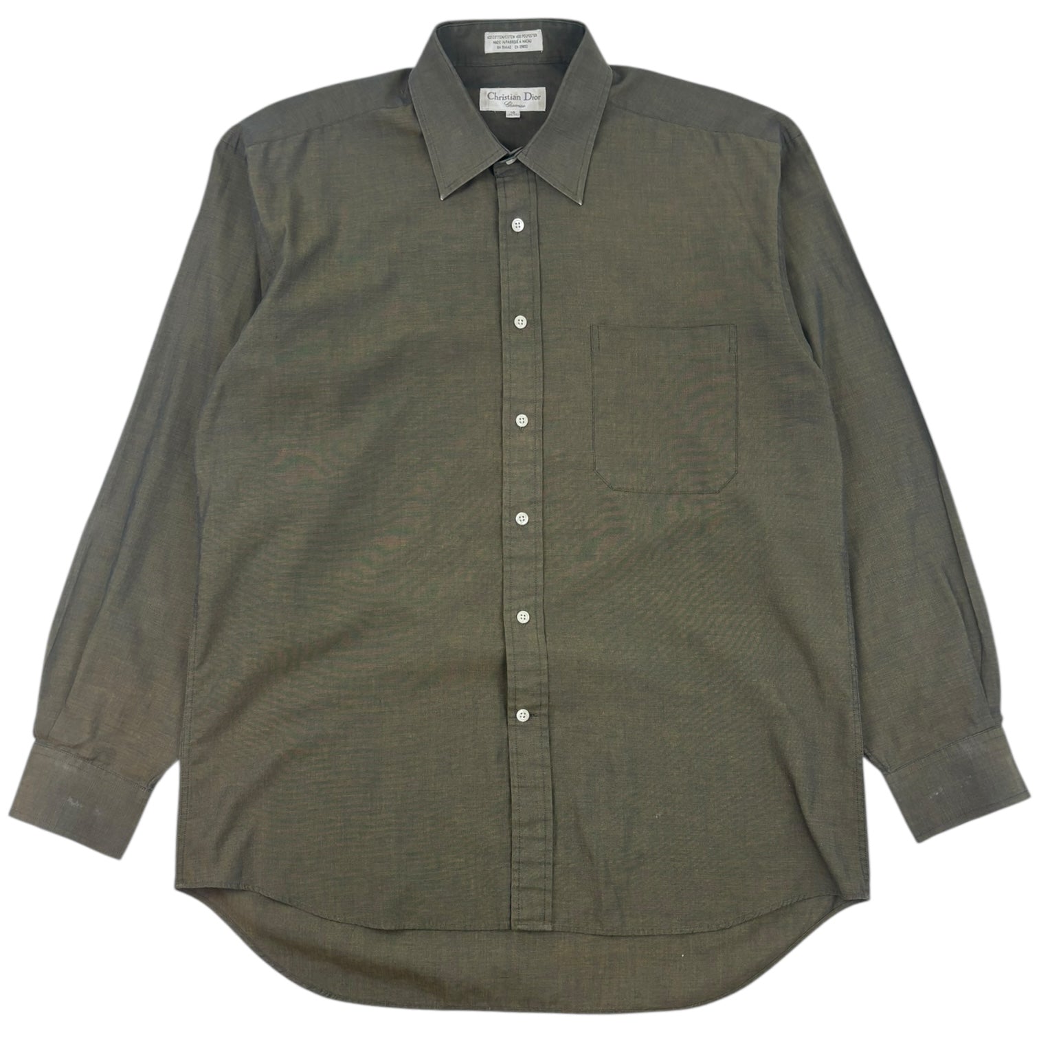 Christian Dior Chemise Button-Up Dress Shirt Olive