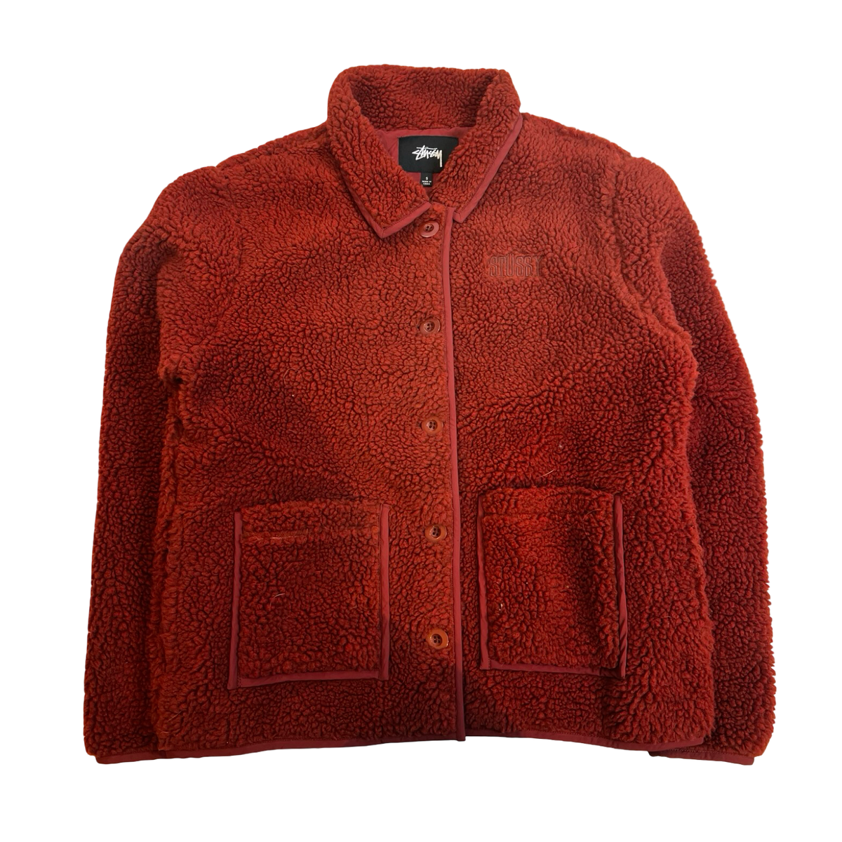 Stussy Sherpa Button Down Jacket Clay