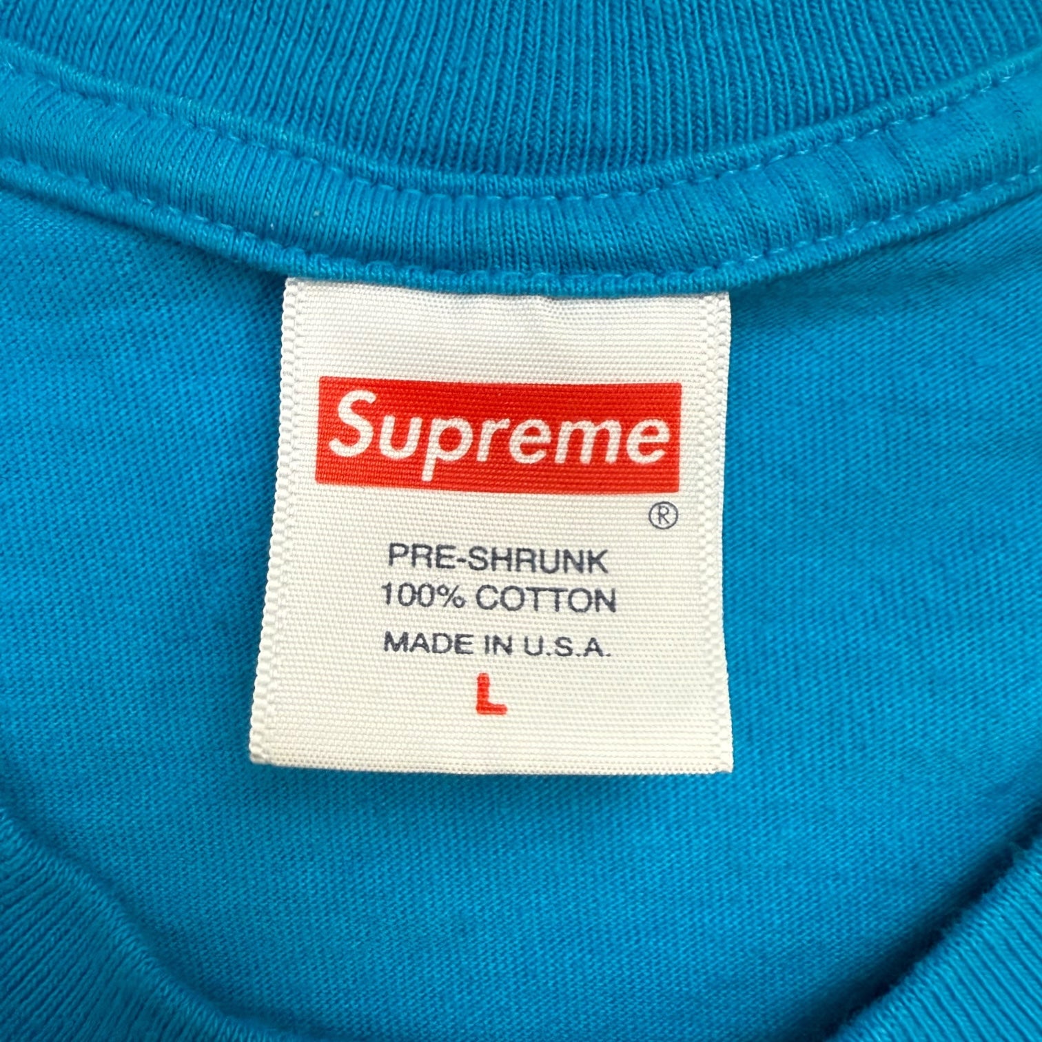Supreme Futura Logo Tee Bright Blue