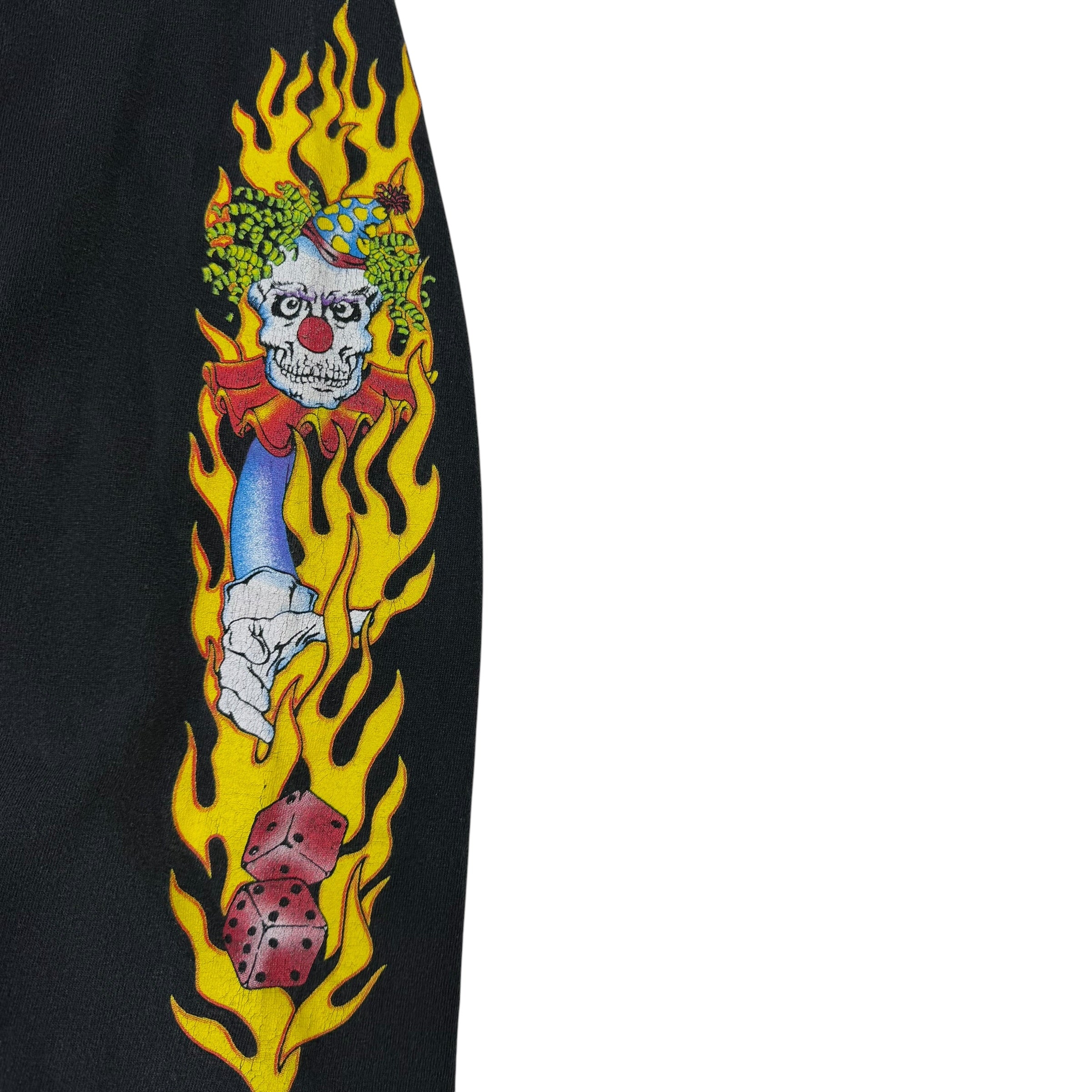 Vintage Six Flags Flame Jack In The Box Dice Longsleeve Blaxk