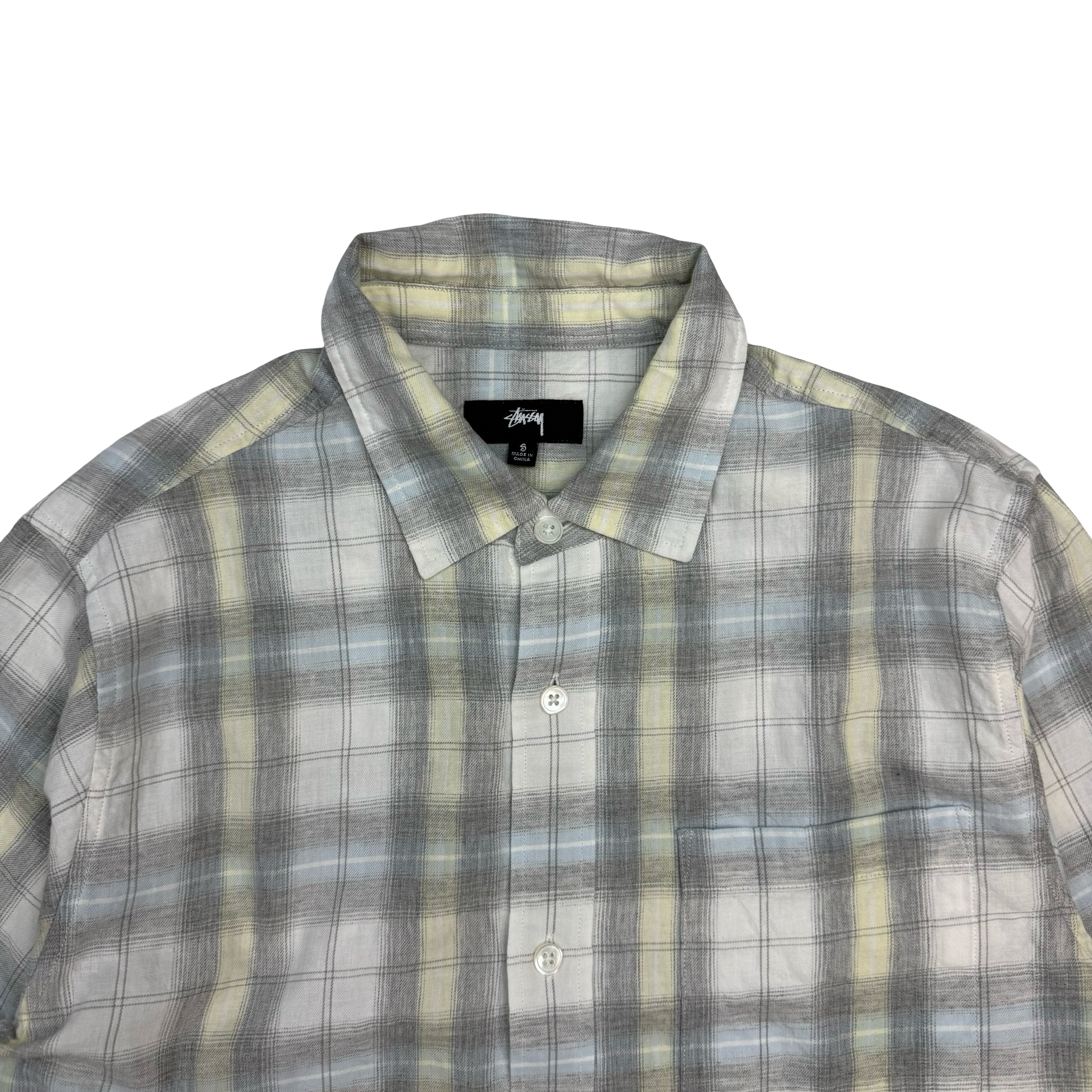 Stussy Beach Plaid Shirt Off White