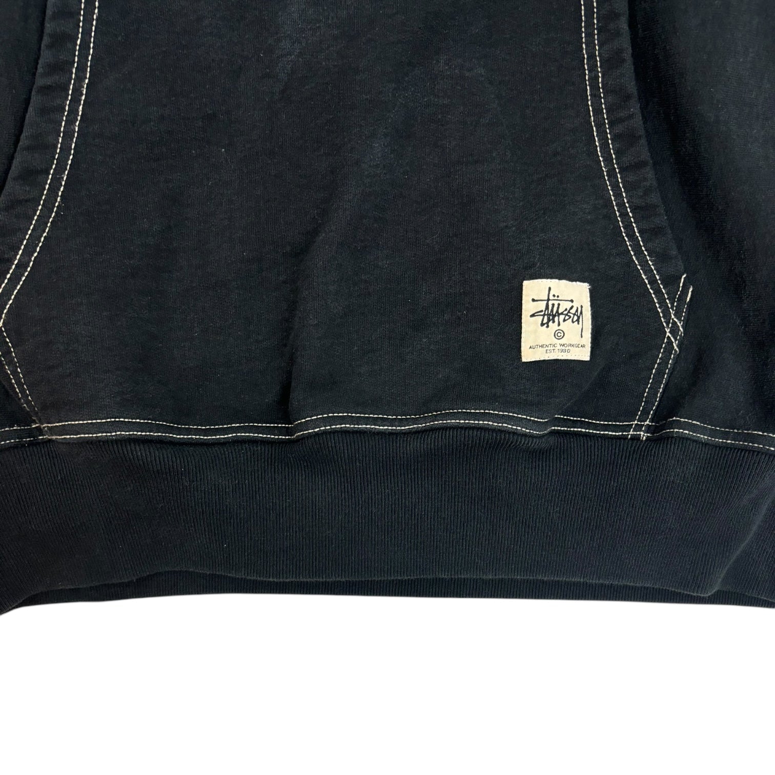 Stussy Contrast Stitch Label Hoodie Black