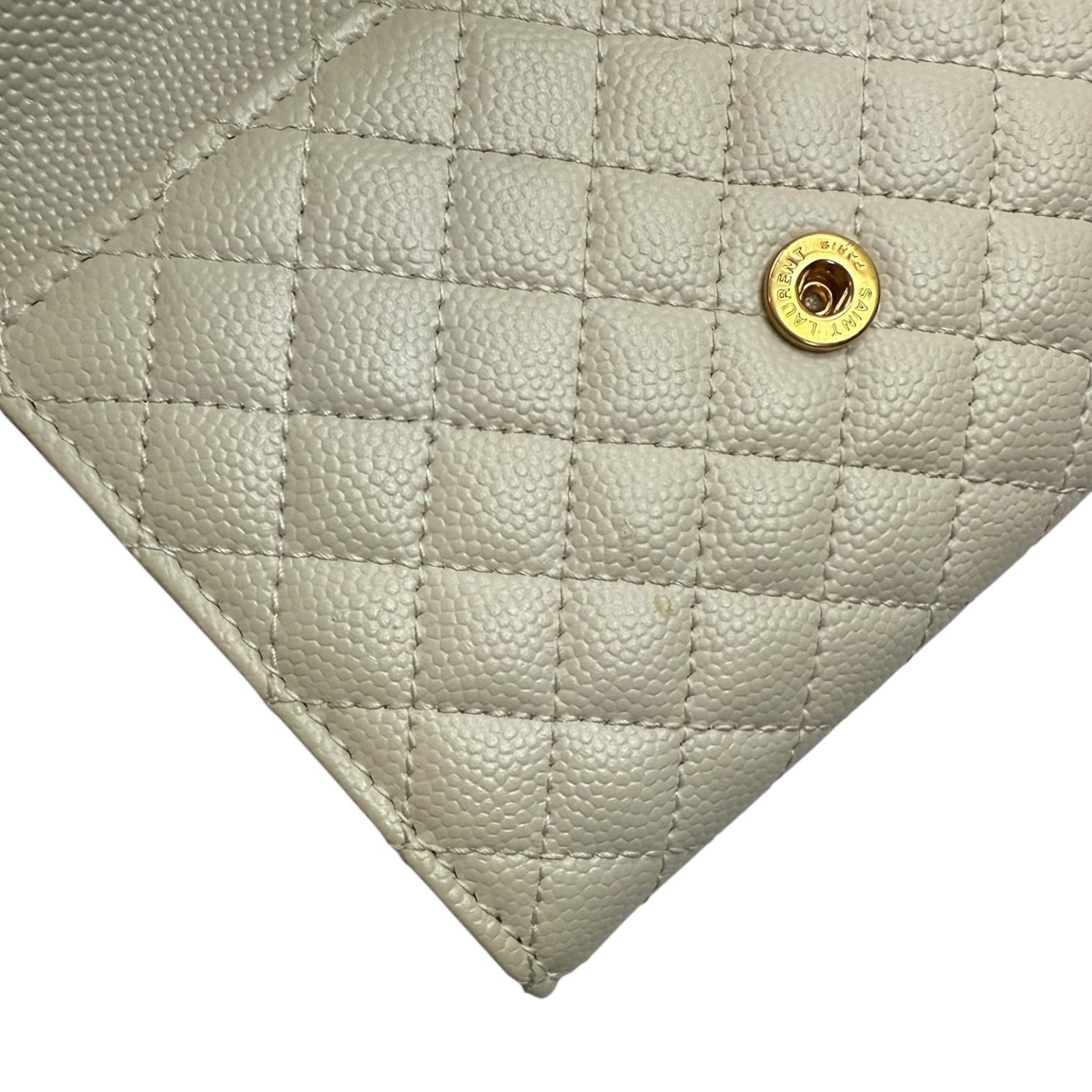 (W) Saint Laurent Envelope Compact Wallet Beige