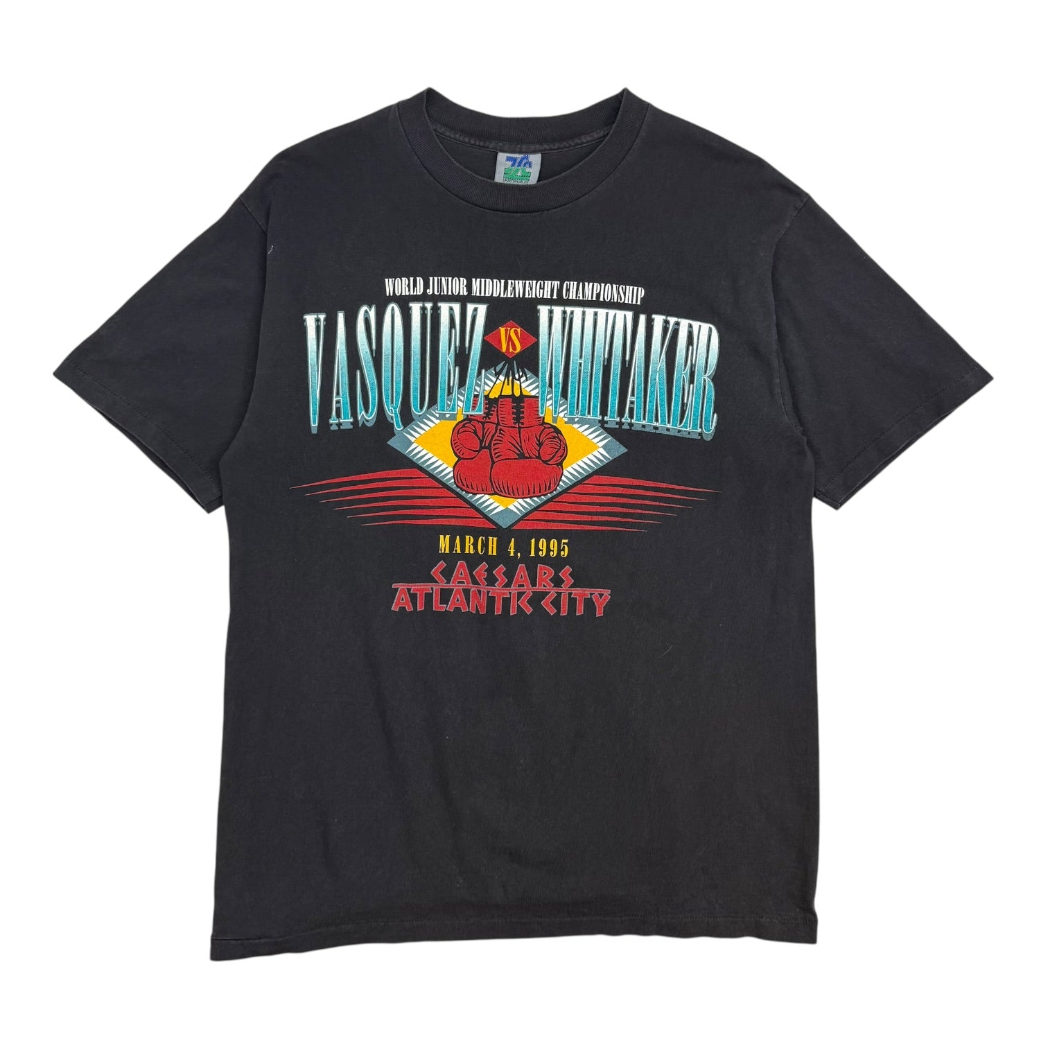 1995 Vasquez Vs Whitaker Caesars Atlantic City Tee Black