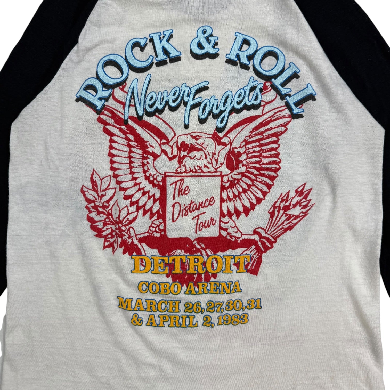 1983 Bob Seger And The Silver Bullet Band Raglan Tee Black/Whire